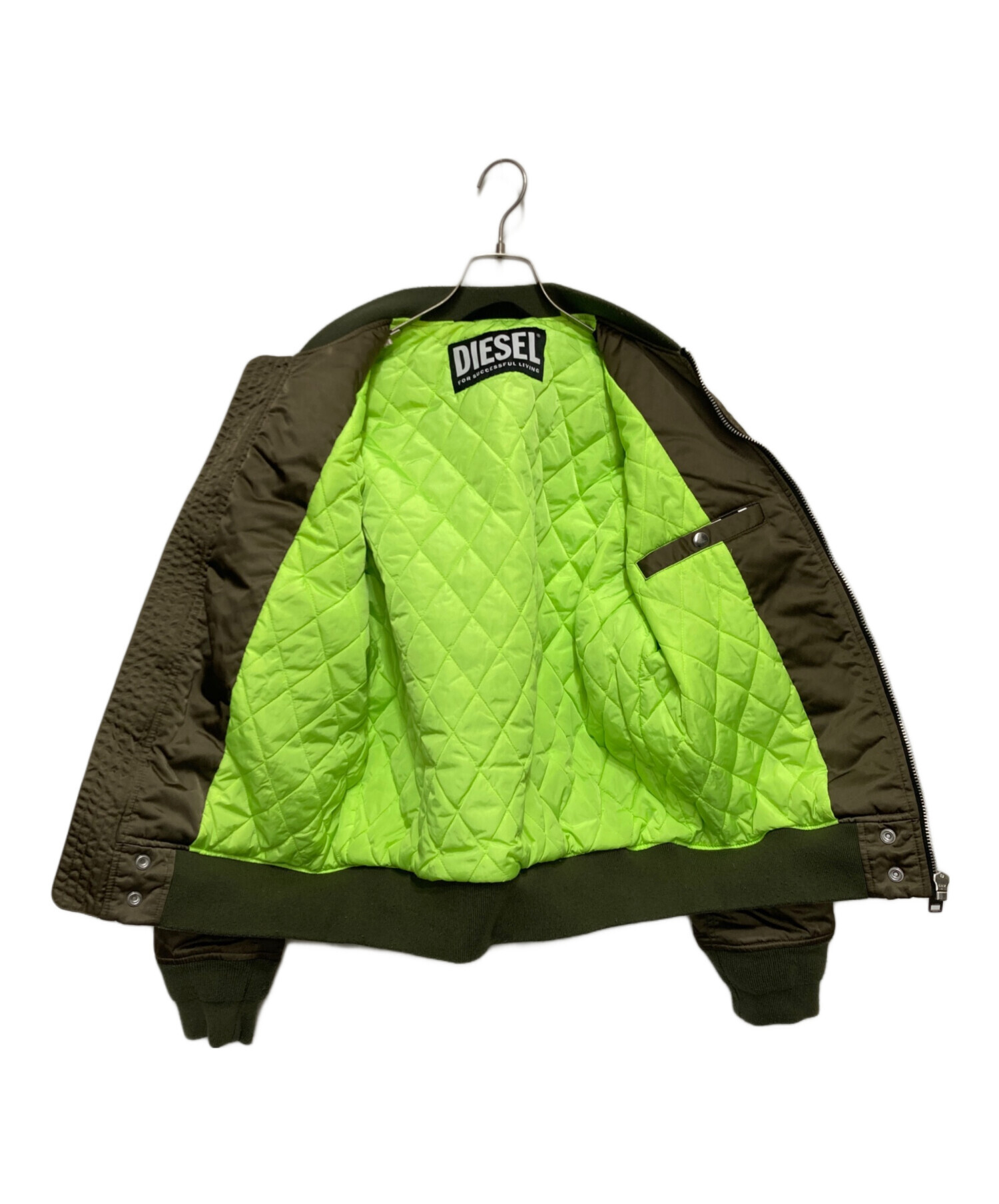 DIESEL フライトジャケット Sサイズ カーキ 中古・古着通販】DIESEL (ディーゼル) フライトジャケット カーキ