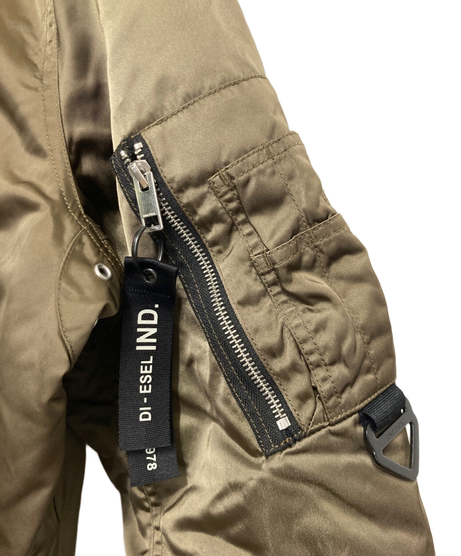 DIESEL フライトジャケット Sサイズ カーキ 中古・古着通販】DIESEL (ディーゼル) フライトジャケット カーキ