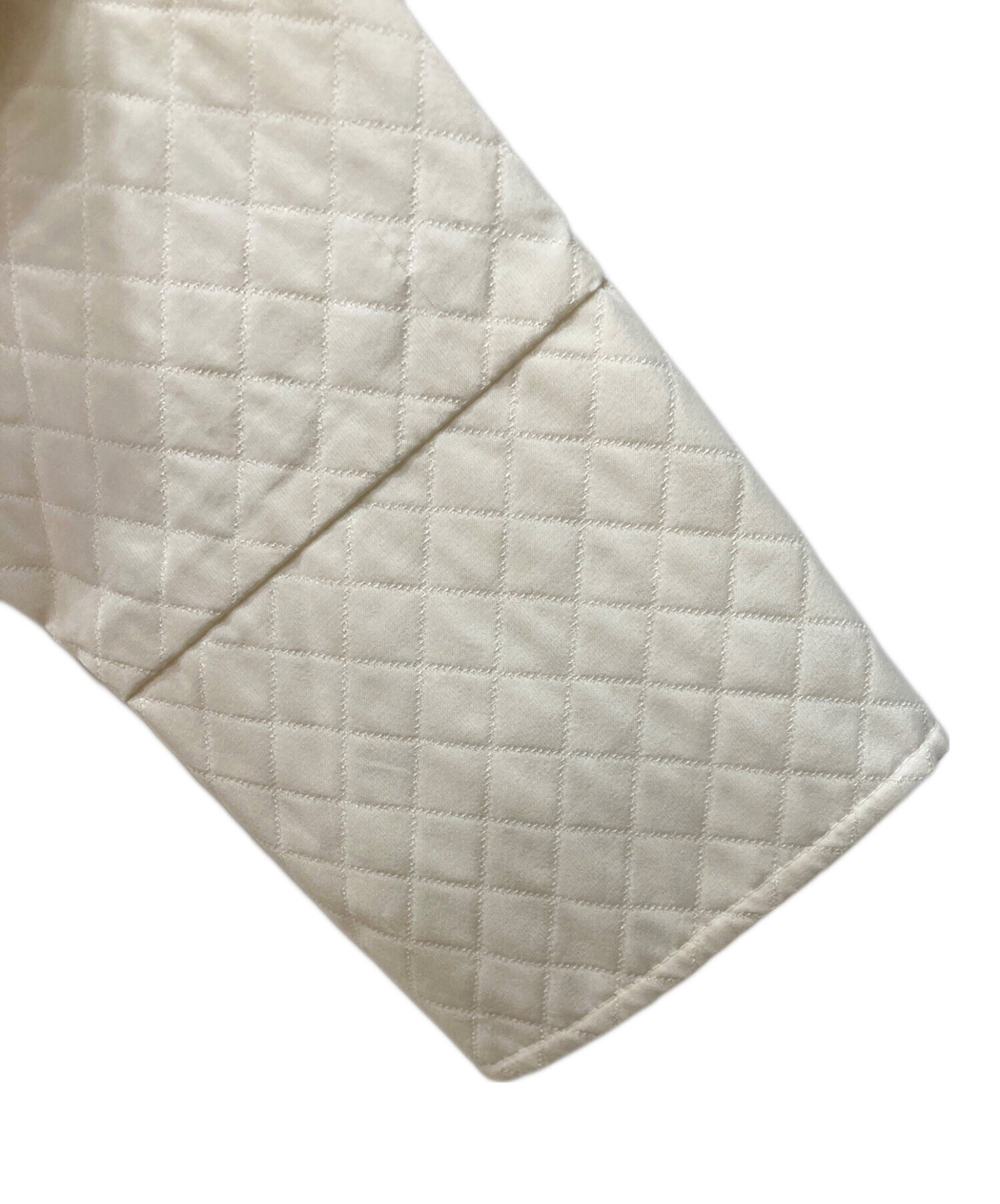 中古・古着通販】YORI (ヨリ) 襟付きキルト柄ジャガードブラウス