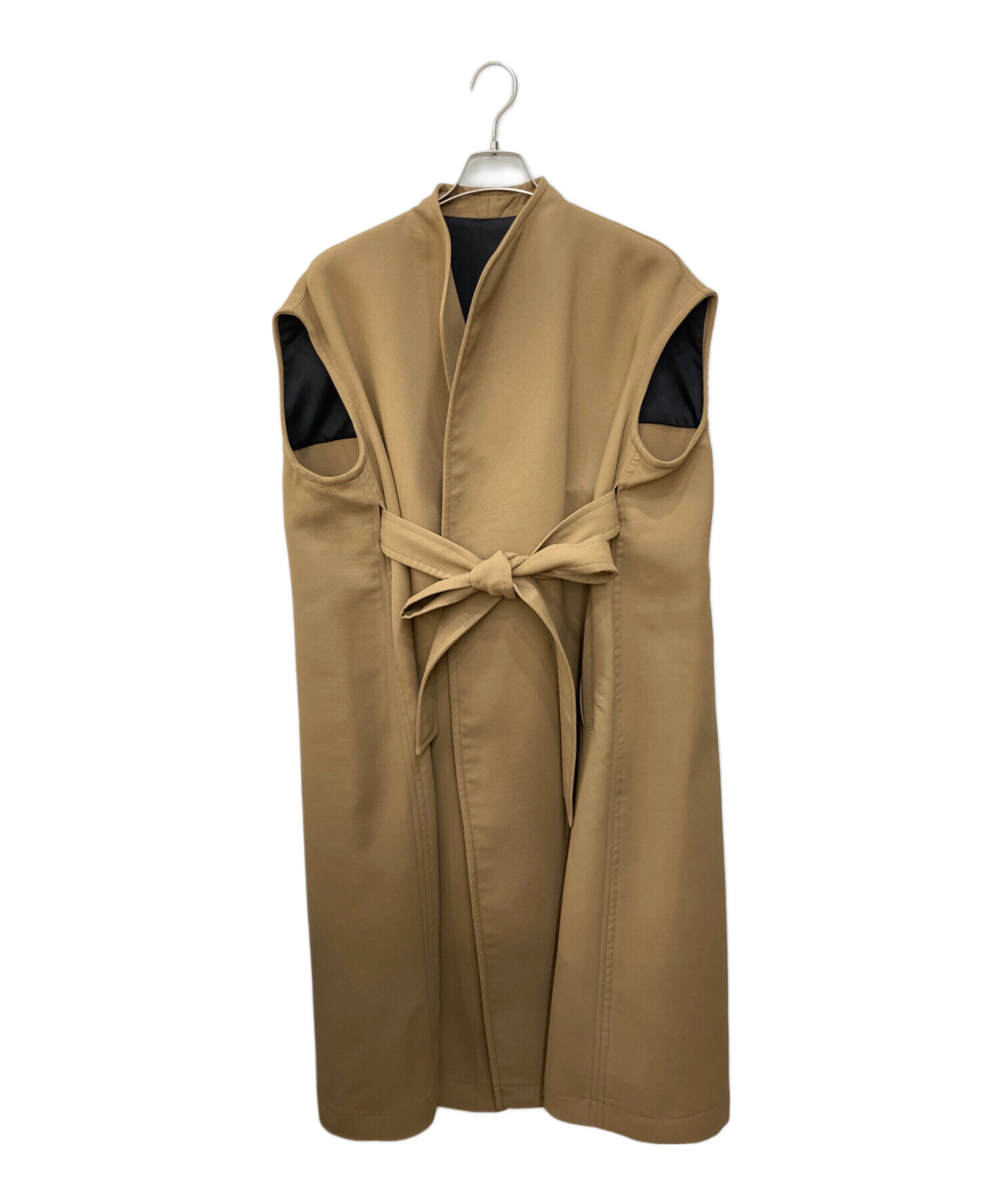 中古・古着通販】ELLIE (エリー) スリーブレスコート ベージュ サイズ