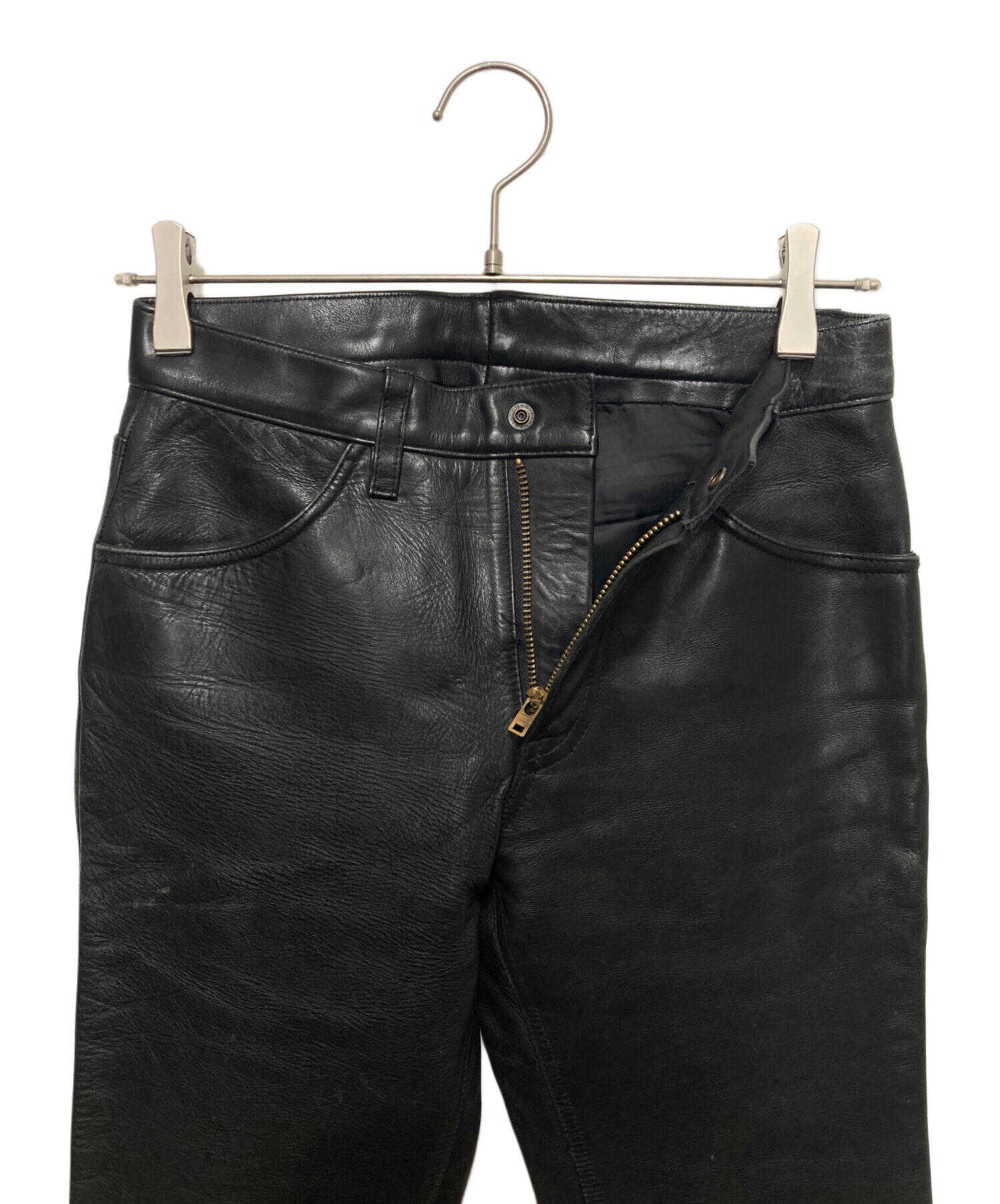 中古・古着通販】LEVI'S (リーバイス) 00's レザーパンツ ブラック