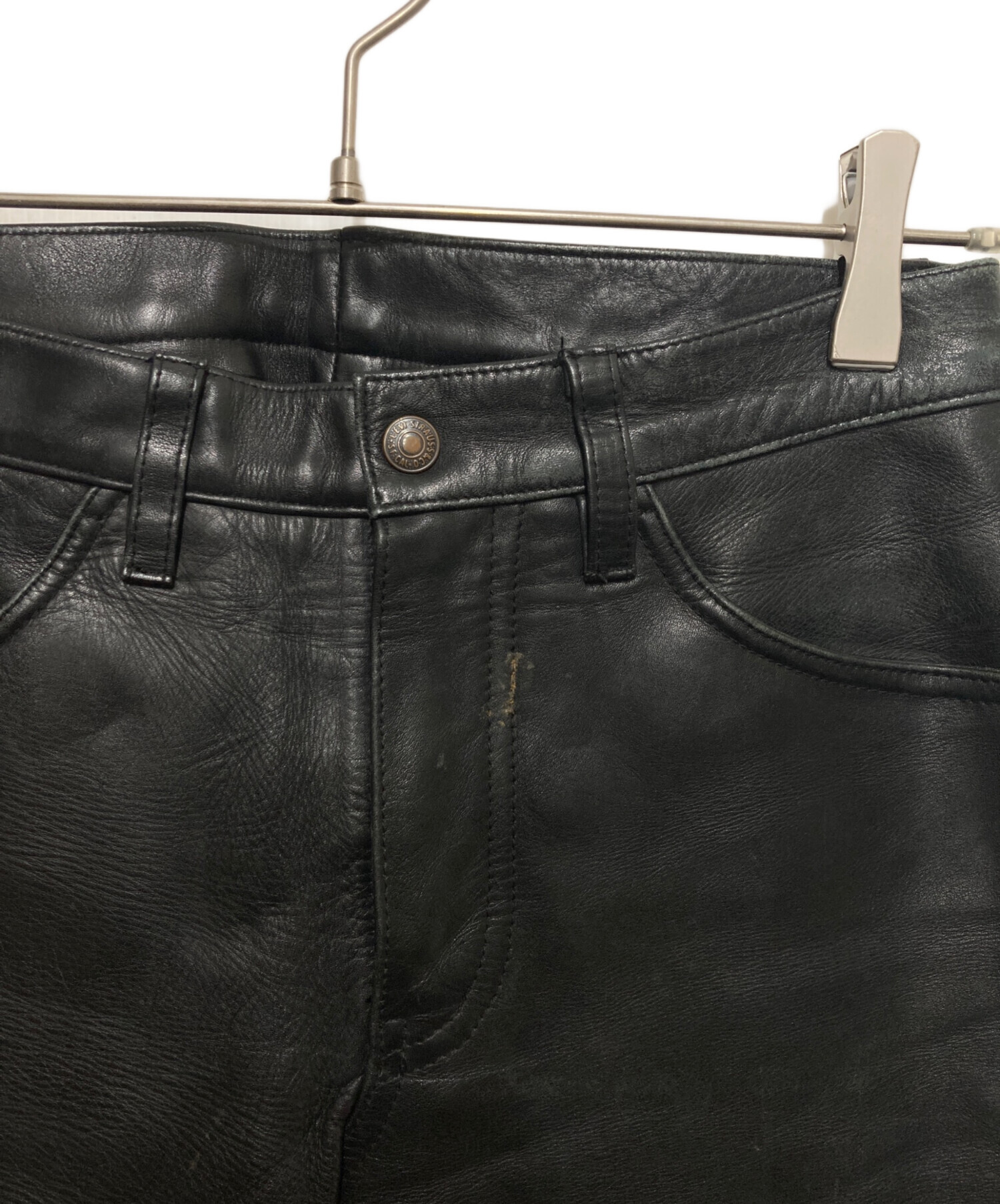 中古・古着通販】LEVI'S (リーバイス) 00's レザーパンツ ブラック