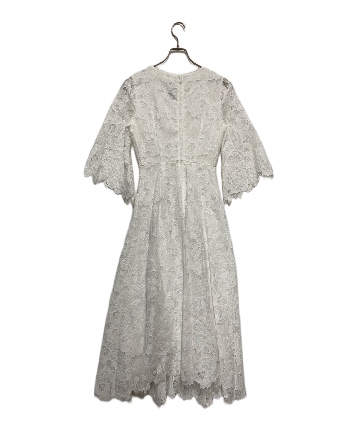 中古・古着通販】JENNE (ジェンヌ) 総レース8分フレア袖ワンピース