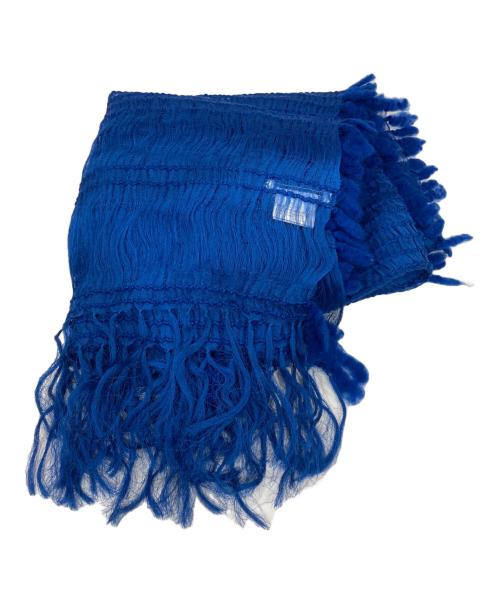 イッセイミヤケ・シルクバディングマフラー 中古・古着通販】ISSEY MIYAKE (イッセイミヤケ) ストール ブルー