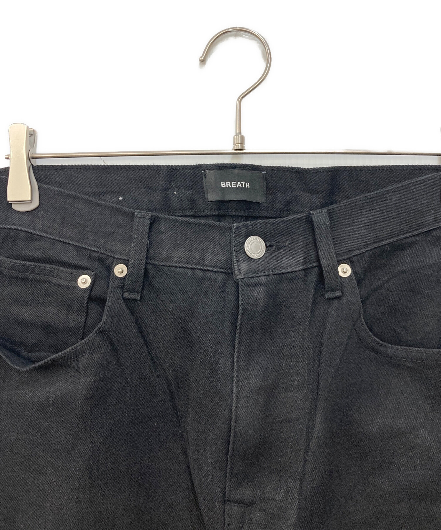中古・古着通販】BREATH (ブレス) COATING BIKER DENIM PANTS ブラック
