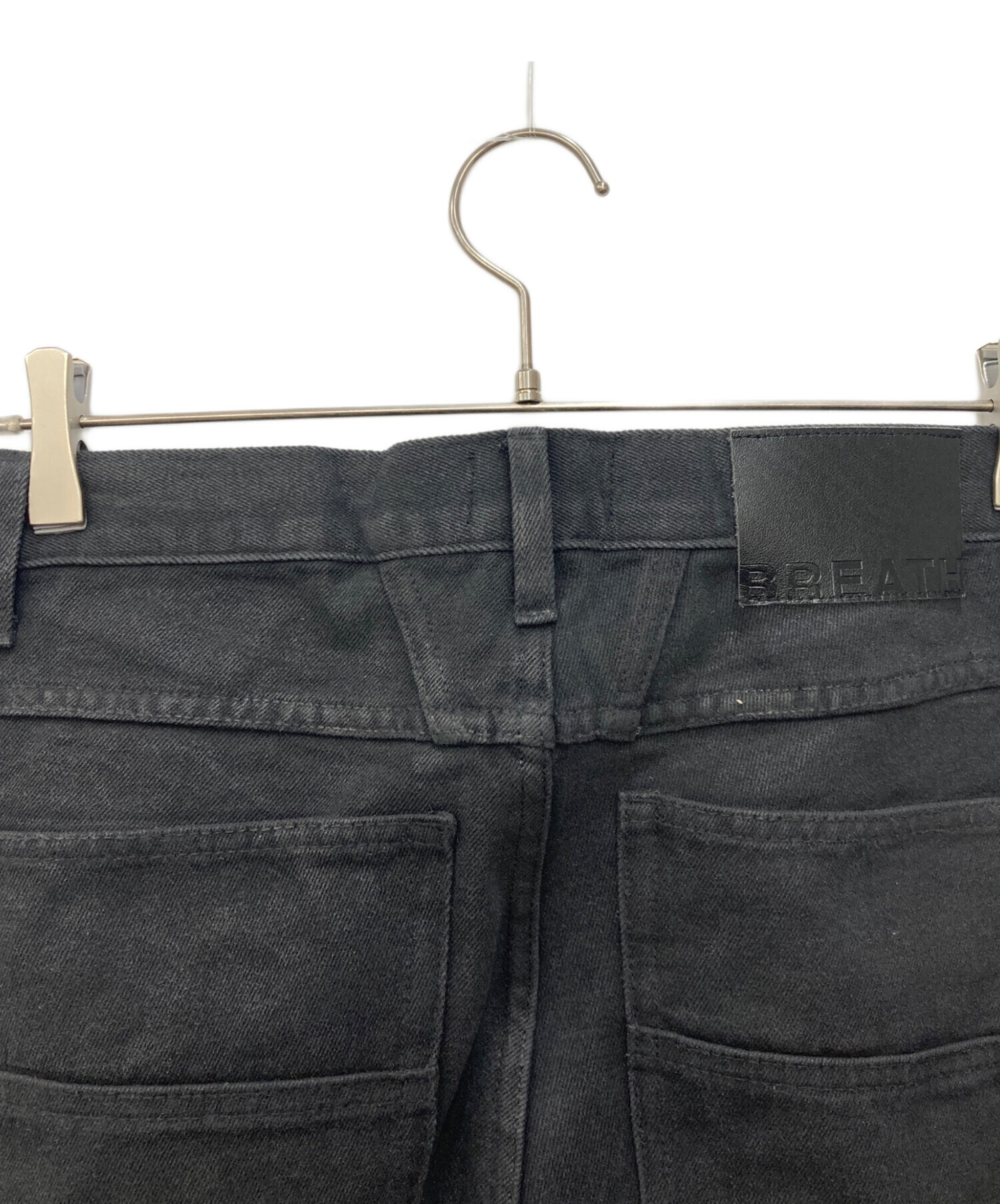 中古・古着通販】BREATH (ブレス) COATING BIKER DENIM PANTS ブラック