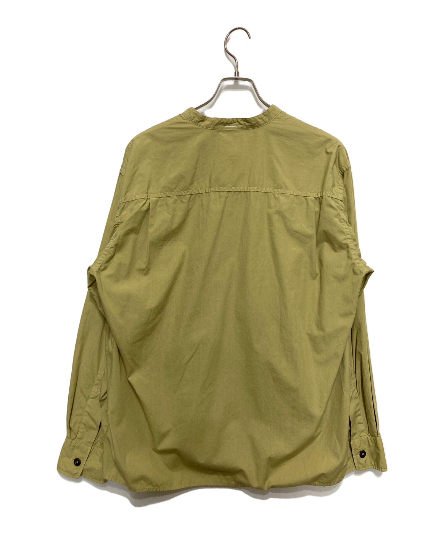中古・古着通販】MHL (エムエイチエル) バンドカラーシャツ 黄緑