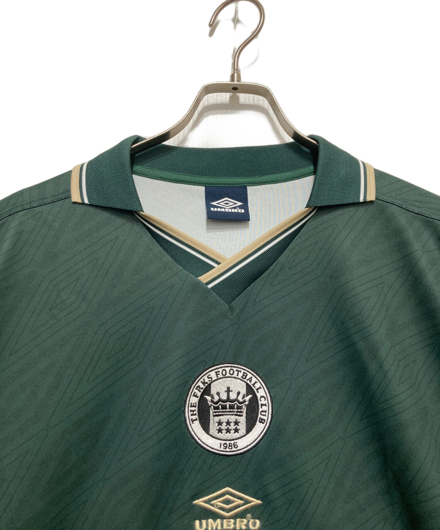 アンブロ フリークスストア 別注ロゴ透かし入りゲームシャツ／モスグリーン／XL 中古・古着通販】UMBRO (アンブロ) FREAK'S STORE (フリークスストア