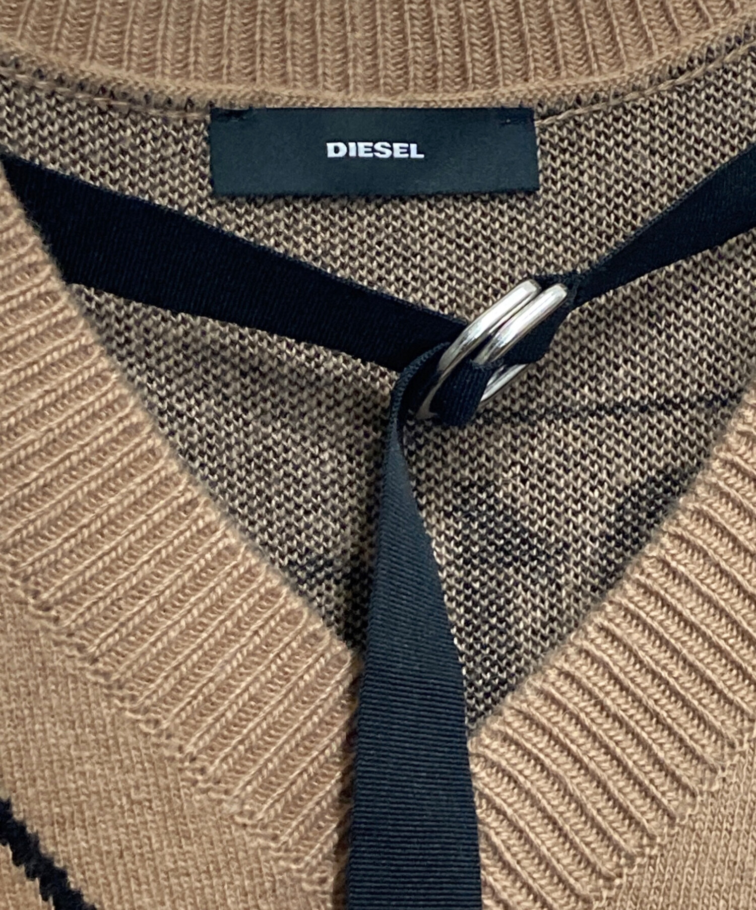 中古・古着通販】DIESEL (ディーゼル) ニットワンピース ベージュ