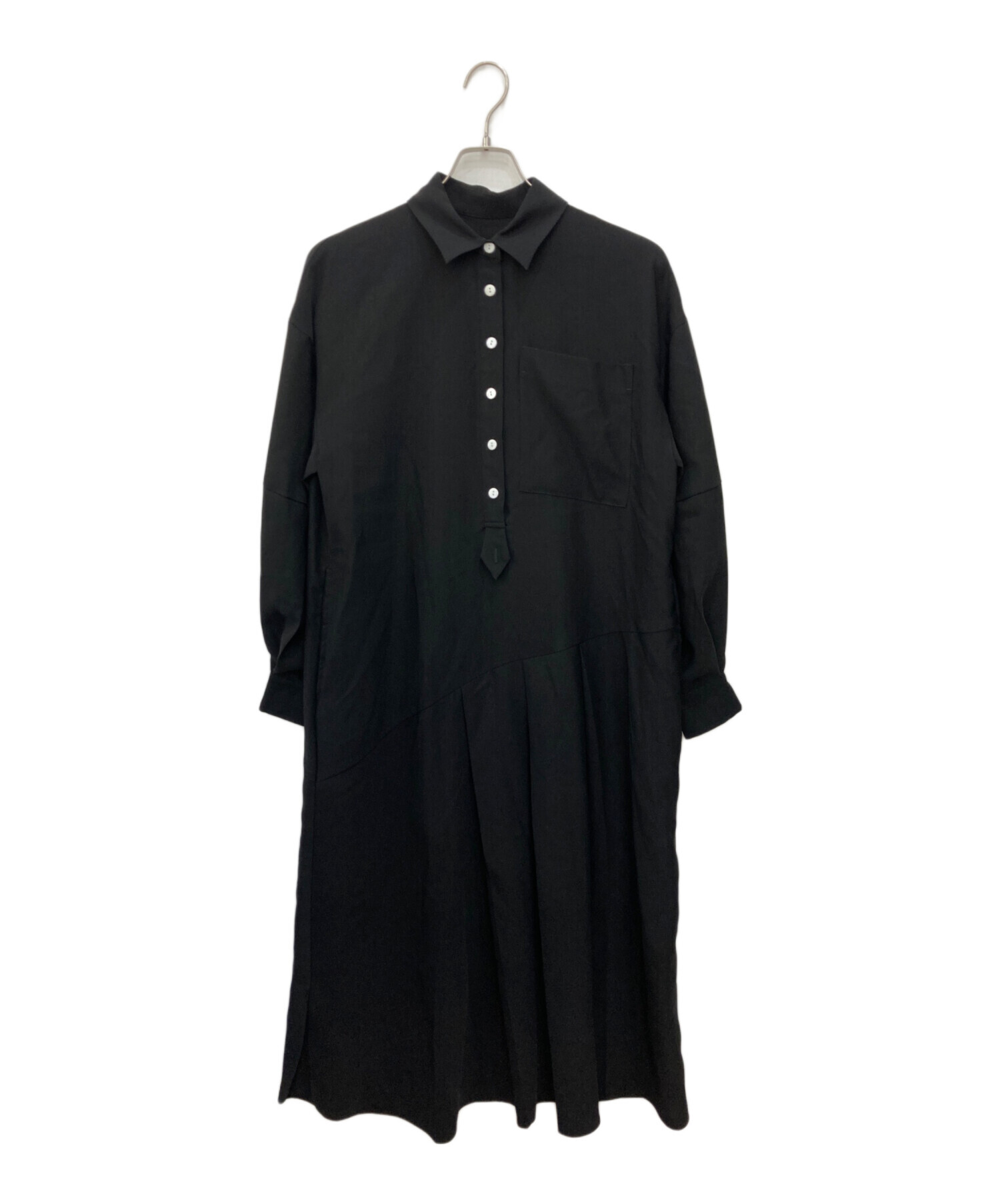 中古・古着通販】ENFOLD (エンフォルド) SHIRT DRESS ブラック サイズ