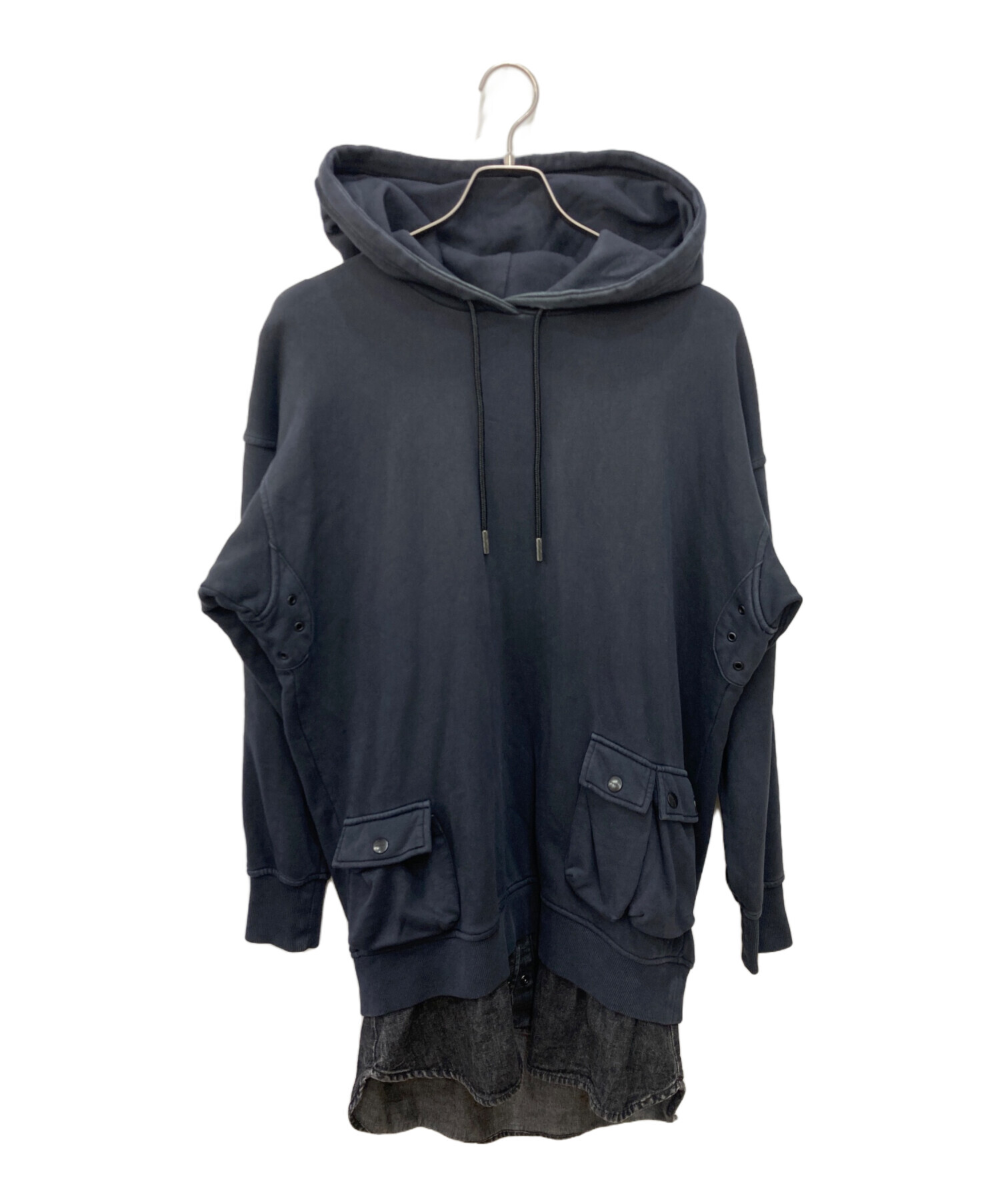 中古・古着通販】DIESEL (ディーゼル) フーデットワンピース ブラック 