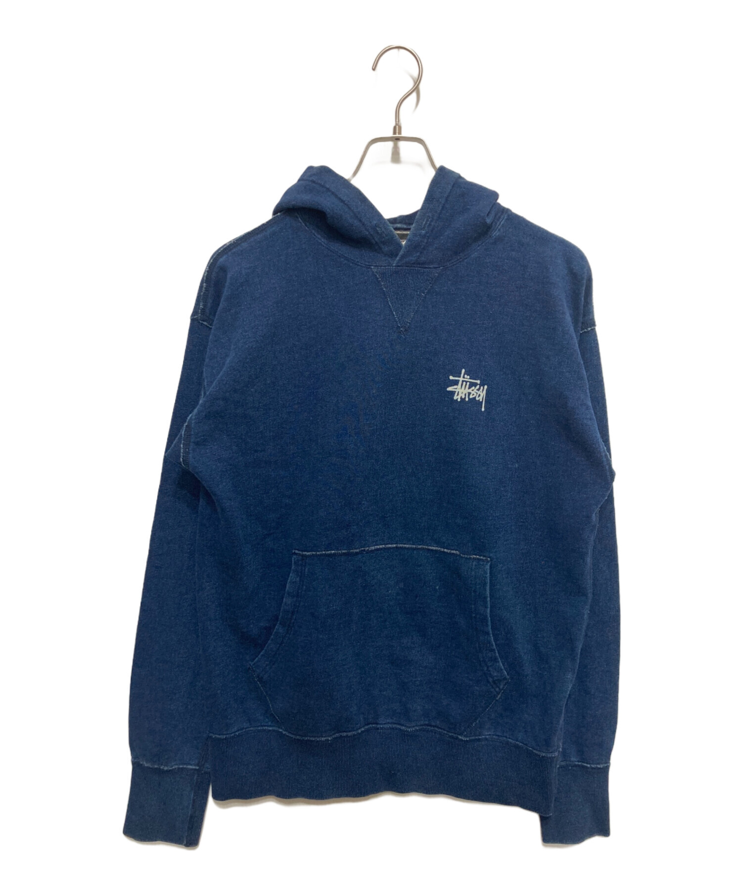Stussy パーカー インディゴ デニム ブルー ⭐︎希少品 ステューシー インディゴ デニム パーカー フーディー 前v