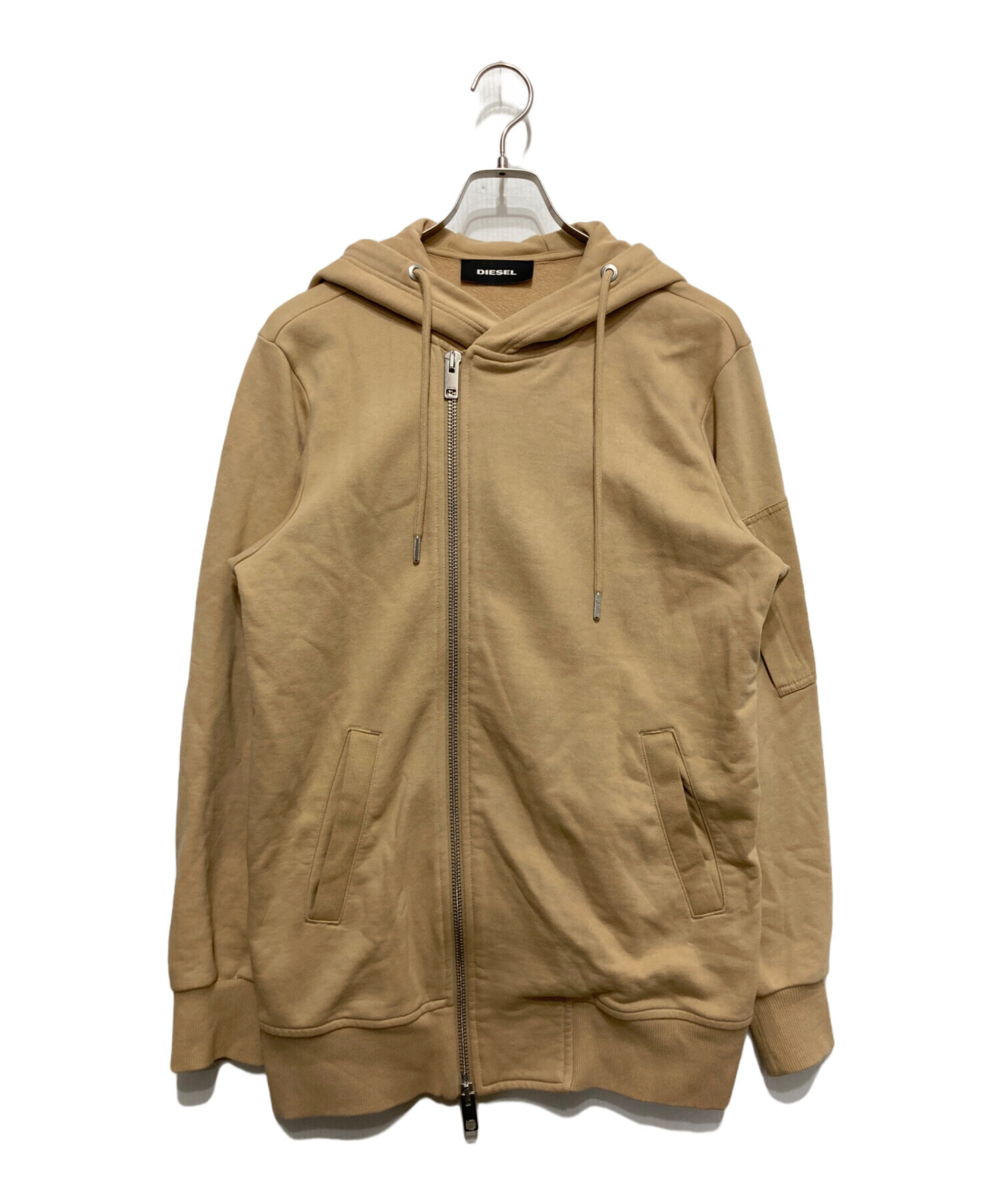 DIESEL ベージュ フルジップパーカー 中古・古着通販】DIESEL (ディーゼル) ジップパーカー ベージュ サイズ