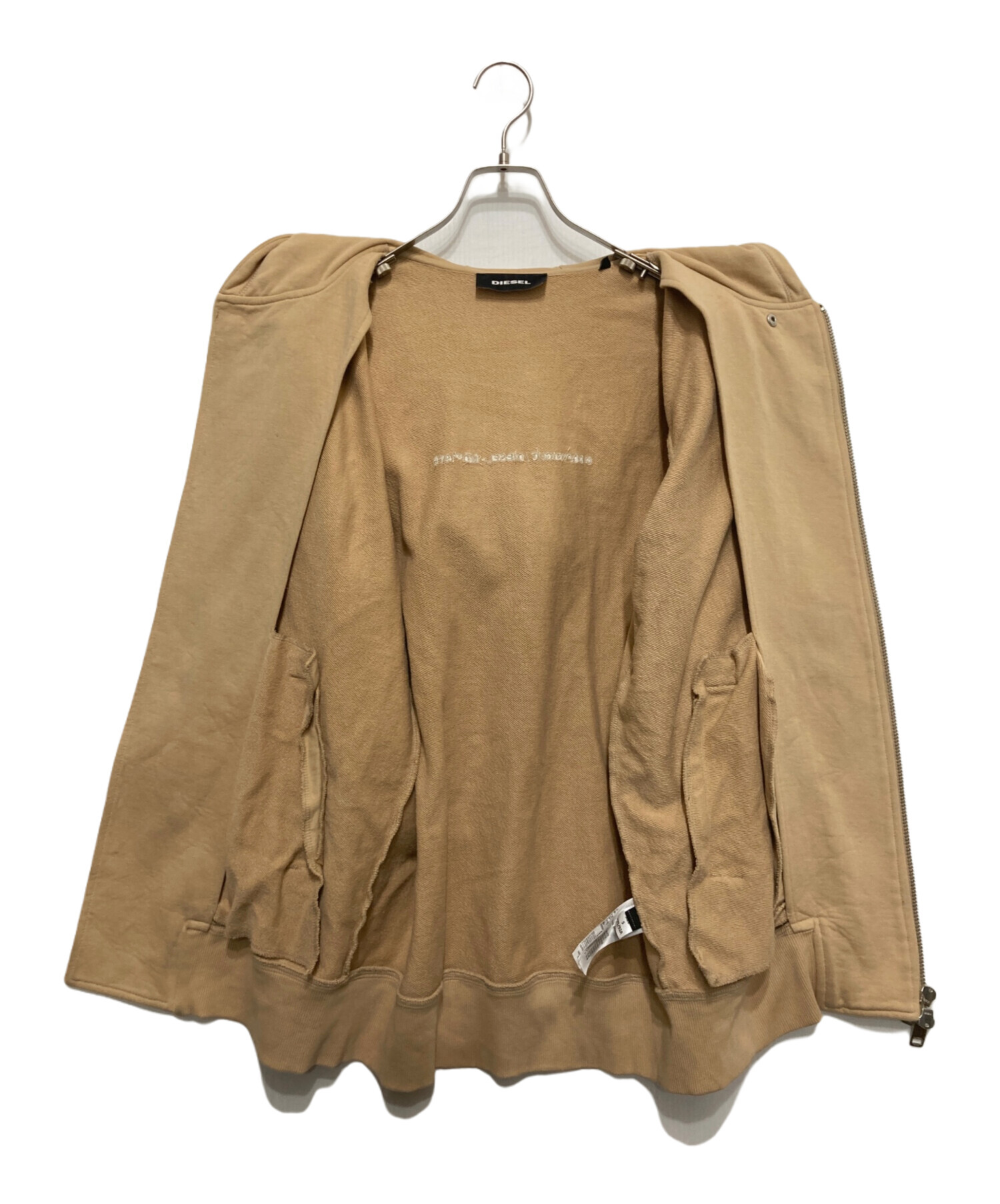 DIESEL ベージュ フルジップパーカー 中古・古着通販】DIESEL (ディーゼル) ジップパーカー ベージュ サイズ