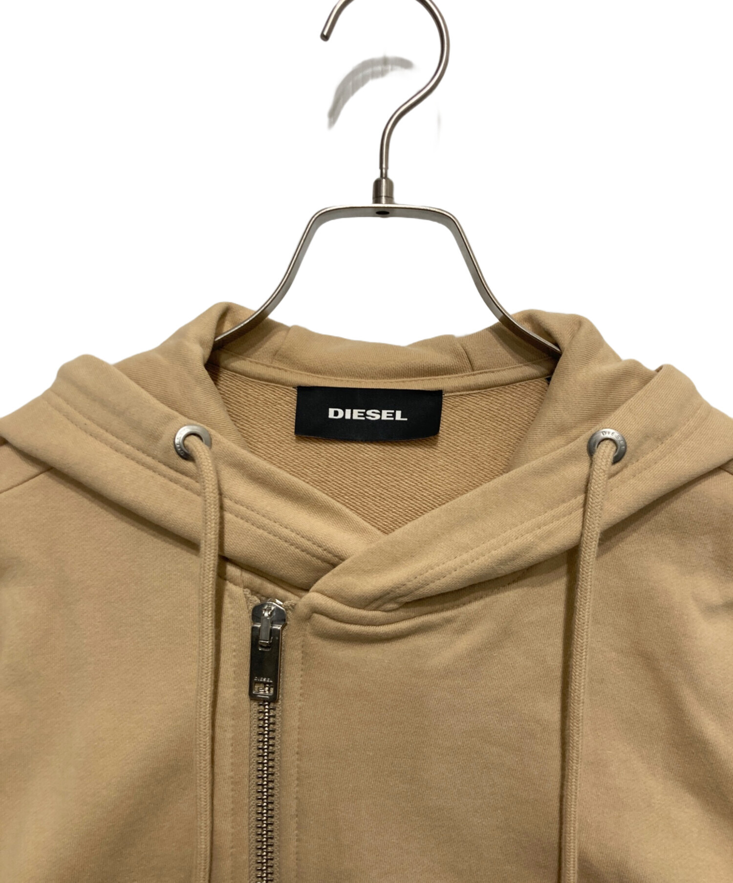 DIESEL ベージュ フルジップパーカー 中古・古着通販】DIESEL (ディーゼル) ジップパーカー ベージュ サイズ