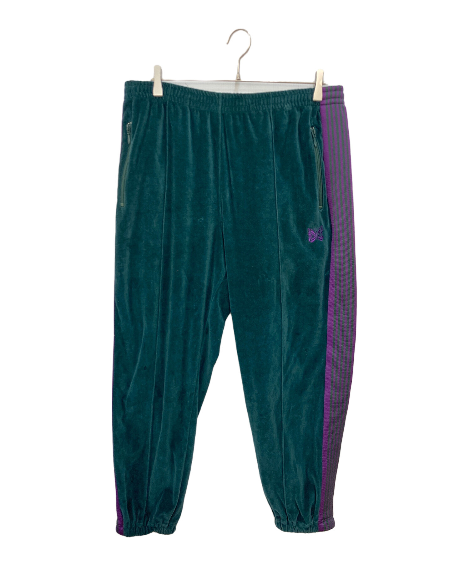 needles トラックベロアパンツ　紫×緑 中古・古着通販】Needles (ニードルズ) ベロアトラックパンツ グリーン