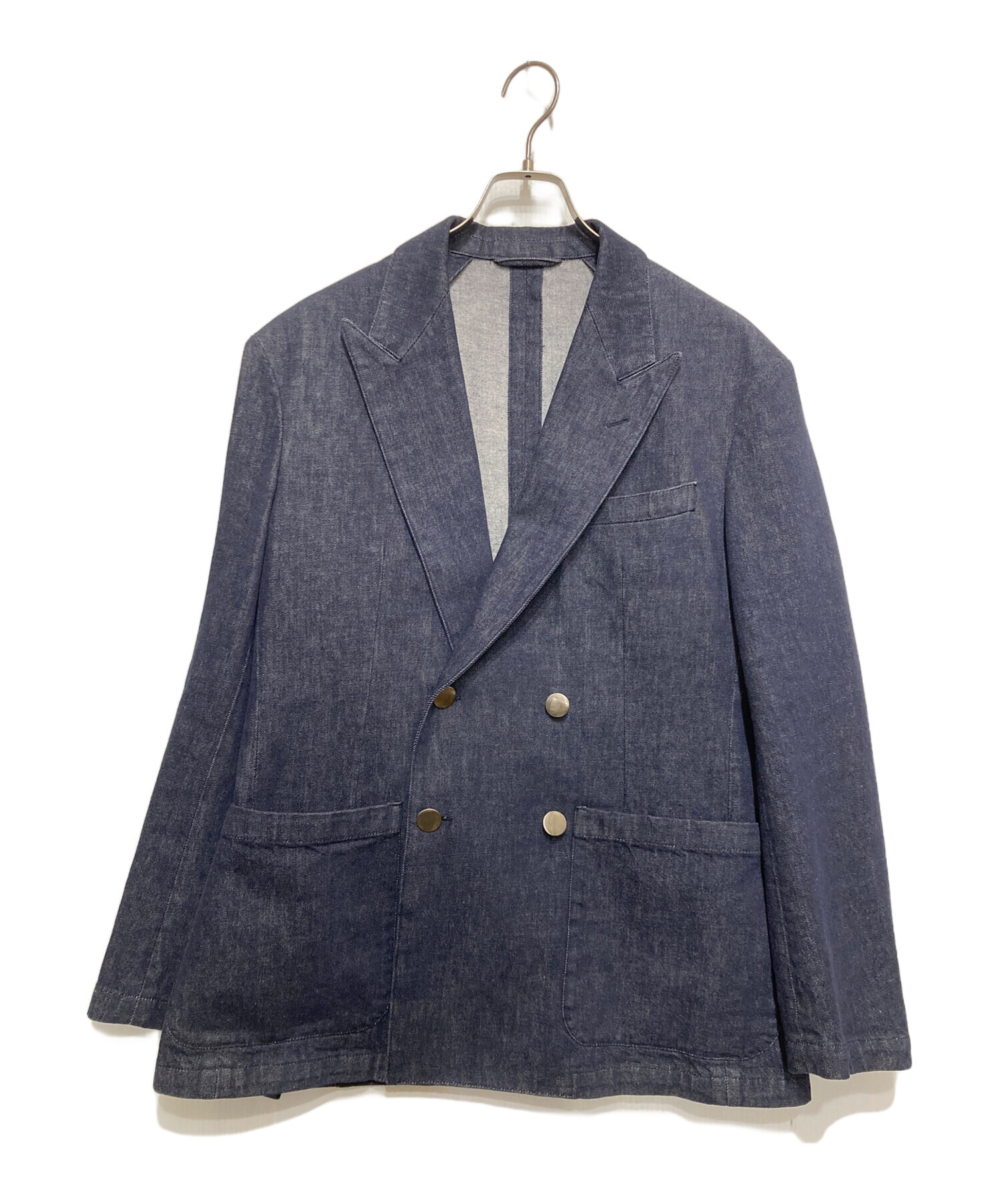 GOOVIデニムダブルジャケット 綿100 中古・古着通販】goovi (グービ) ダブルデニムジャケット インディゴ