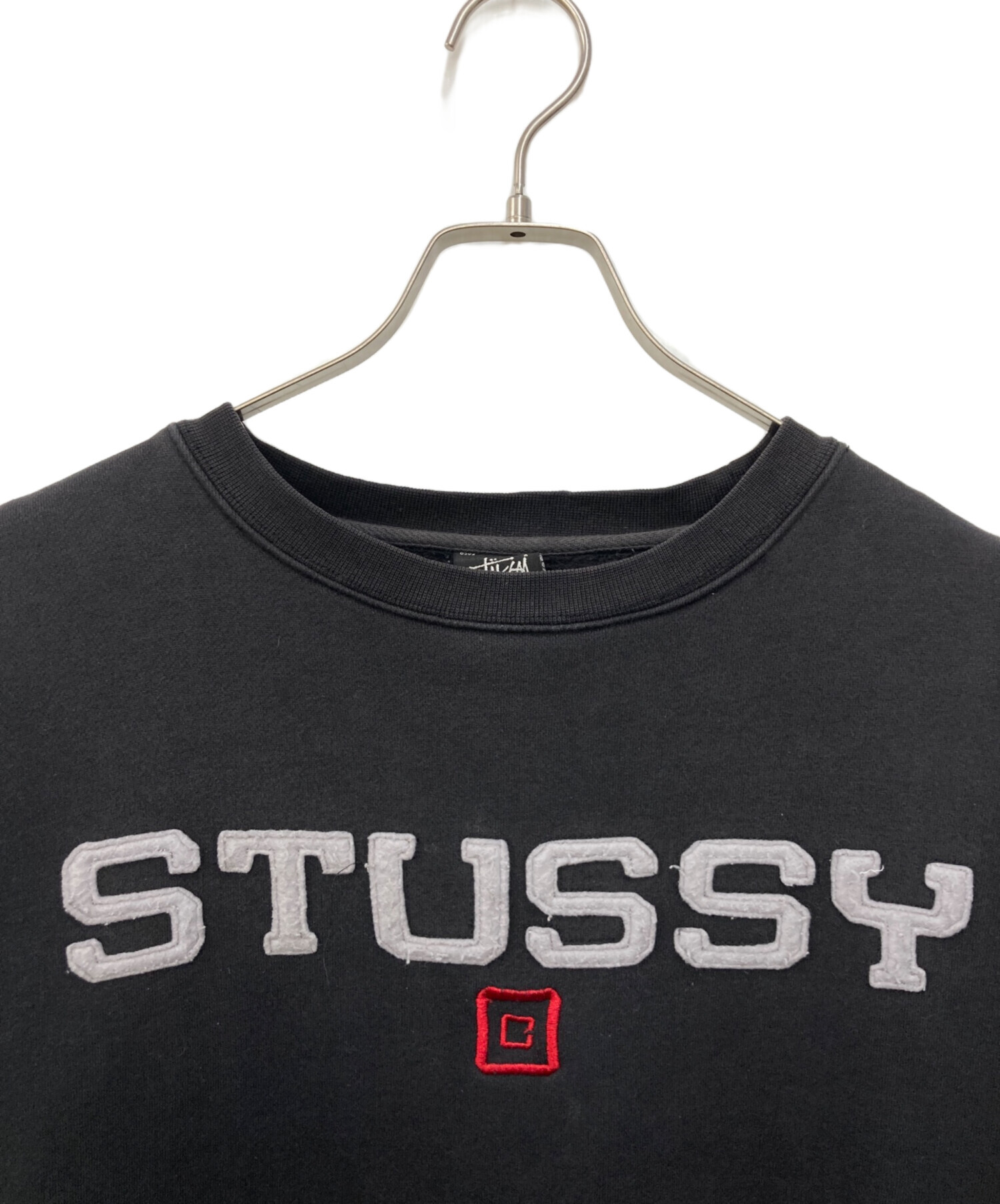 中古・古着通販】stussy (ステューシー) ロゴ刺繍スウェット ブラック 