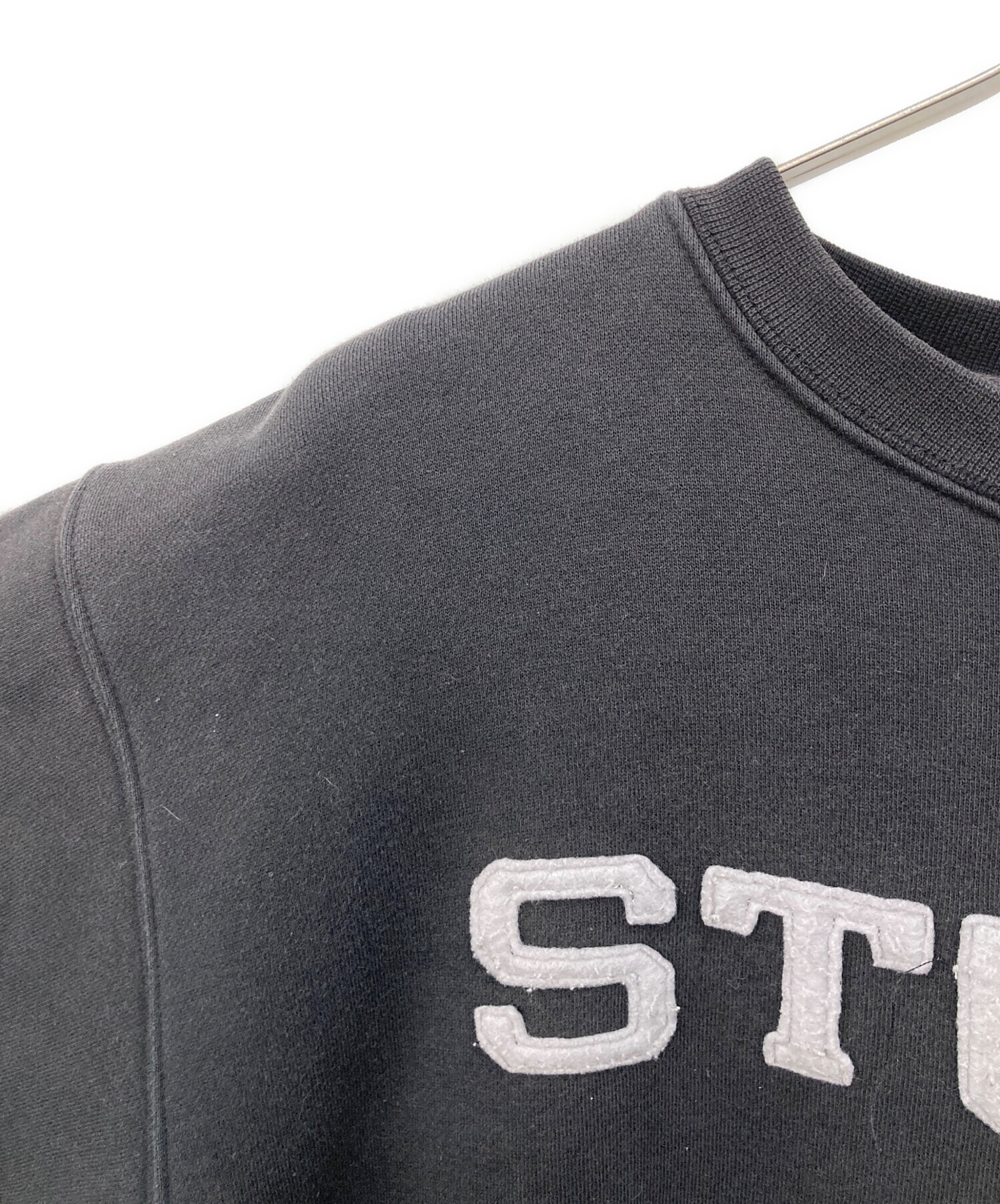 中古・古着通販】stussy (ステューシー) ロゴ刺繍スウェット ブラック 