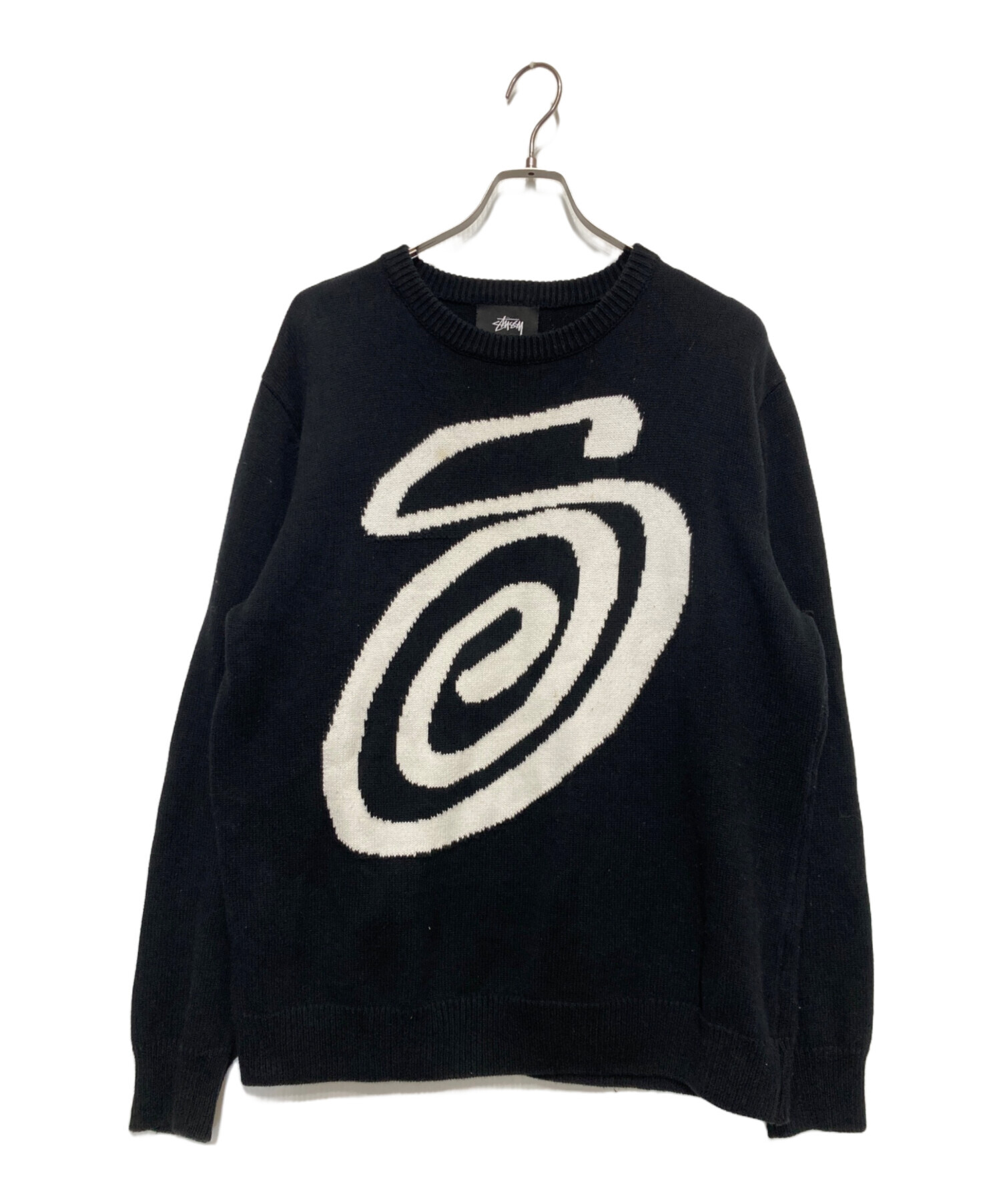 中古・古着通販】stussy (ステューシー) Curly S Sweater ブラック