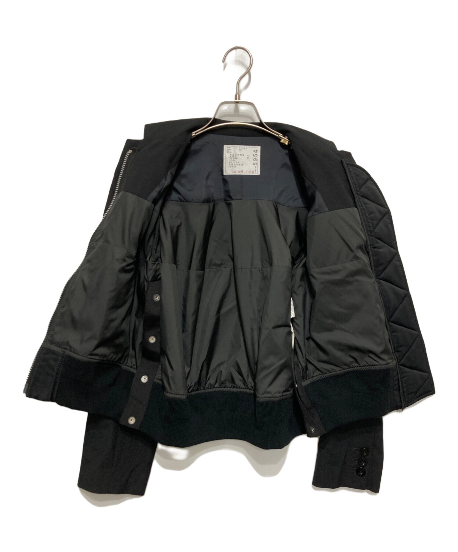 中古・古着通販】sacai (サカイ) Nylon Twill Mix Jacket ブラック 