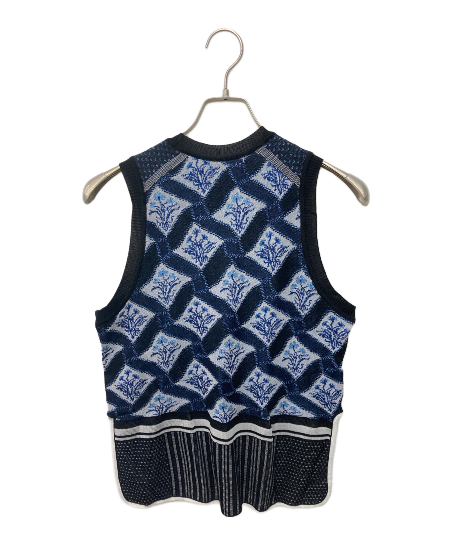 mame kurogouchi フリンジニットベスト　マメクロゴウチ　ジレ 中古・古着通販】mame kurogouchi (マメクロゴウチ) Floral Checquered