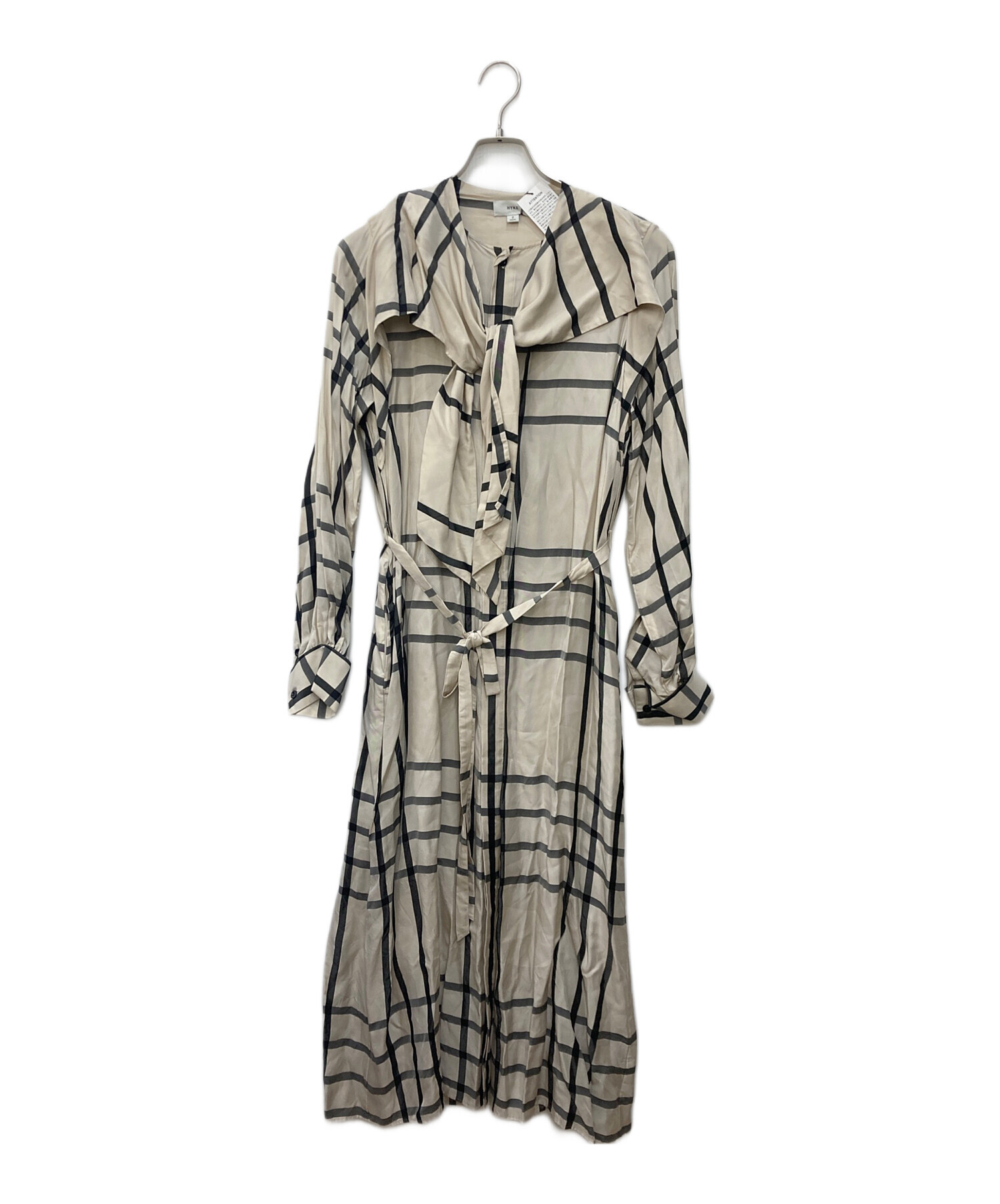中古・古着通販】HYKE (ハイク) CUPRO CHECK PUSSY BOW DRESS キュプラ 