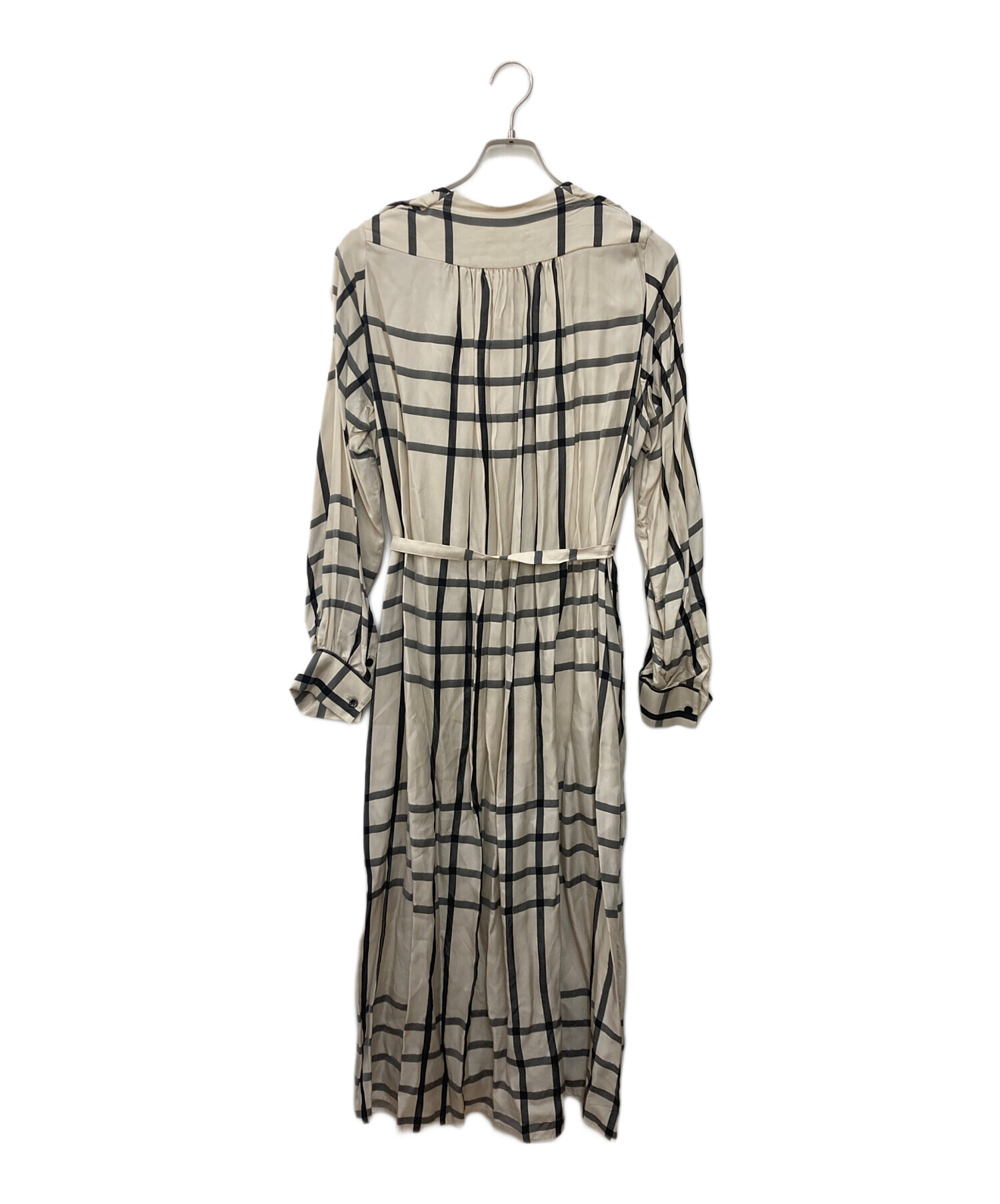 中古・古着通販】HYKE (ハイク) CUPRO CHECK PUSSY BOW DRESS キュプラ