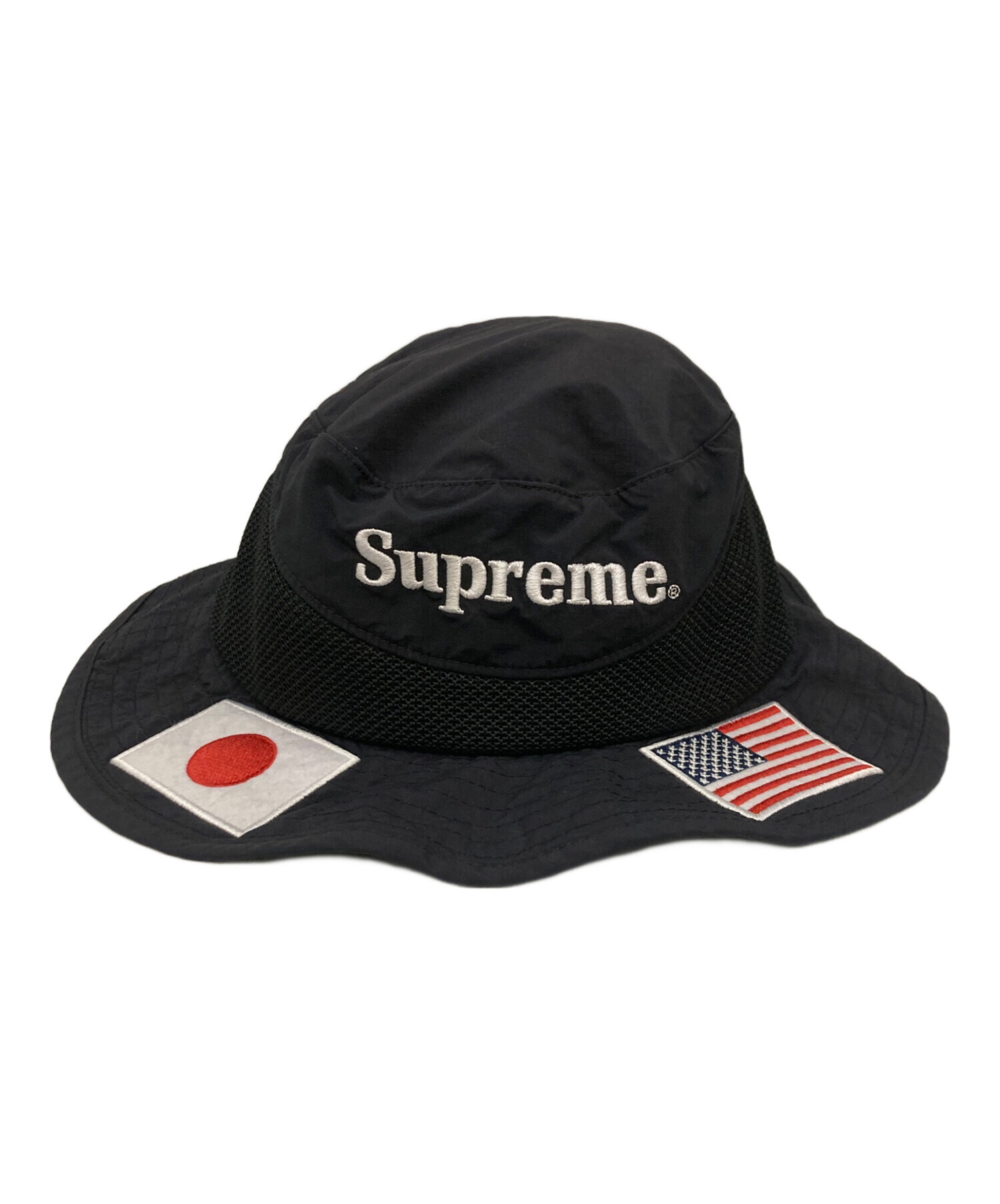【未使用級】Supreme ブラック Flags Boonie ハット　国旗 中古・古着通販】Supreme (シュプリーム) Flags Boonie ブラック