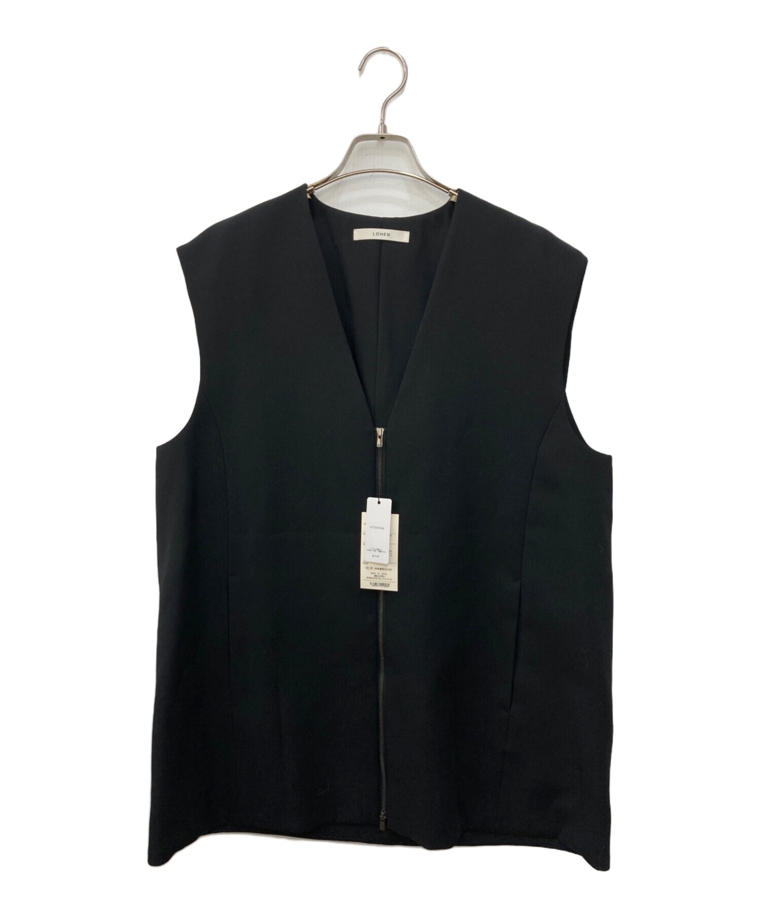 LOHENローヘン 【2022AW】バックタックロングリバージレ　ブラック 中古・古着通販】LOHEN (ローヘン) バックタックショートジレ ブラック