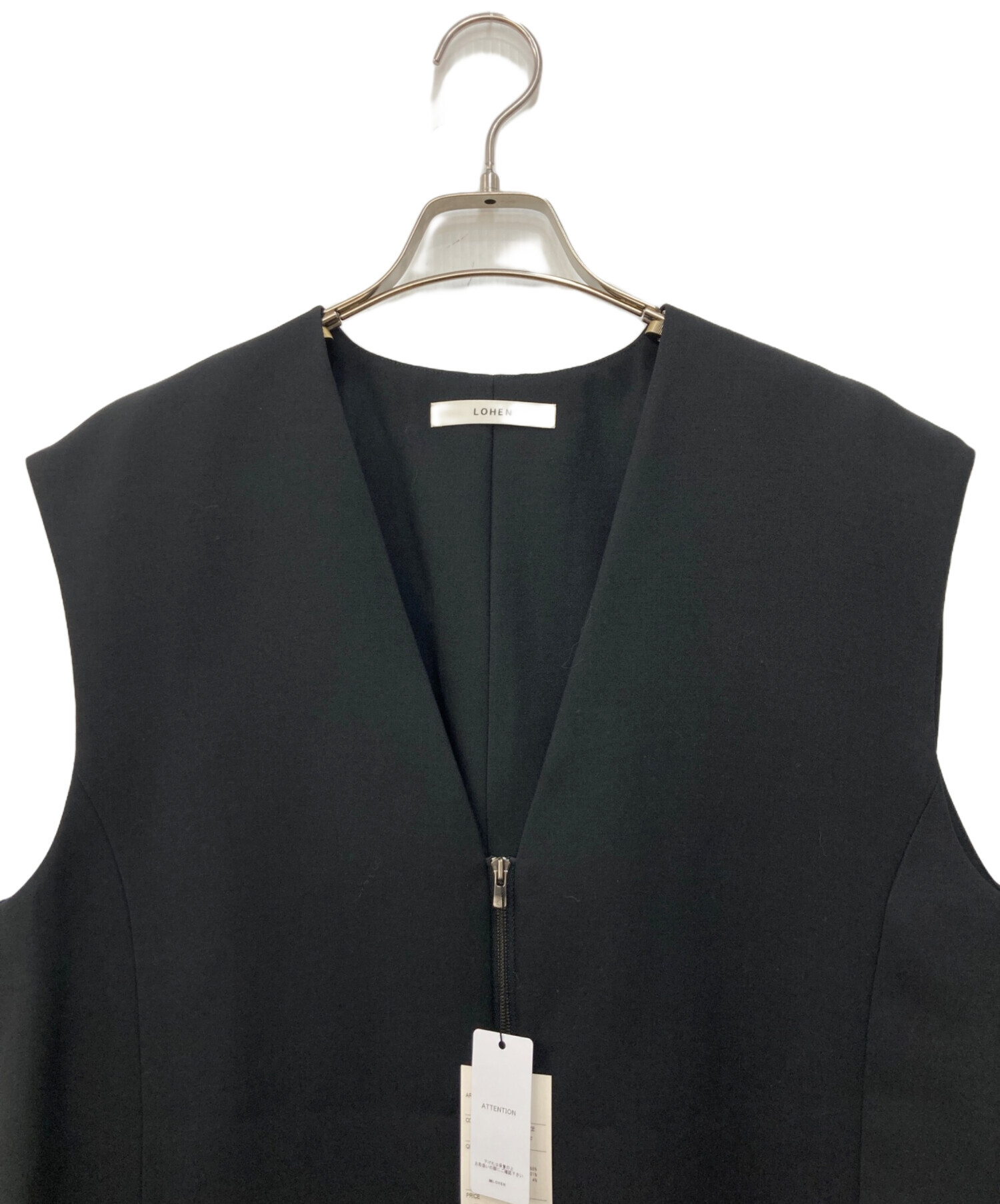 LOHEN / ローヘン | 2022AW | バックタック ロング リバージレ ベスト | F | ブラック | レディース 中古・古着通販】LOHEN (ローヘン) バックタックショートジレ ブラック