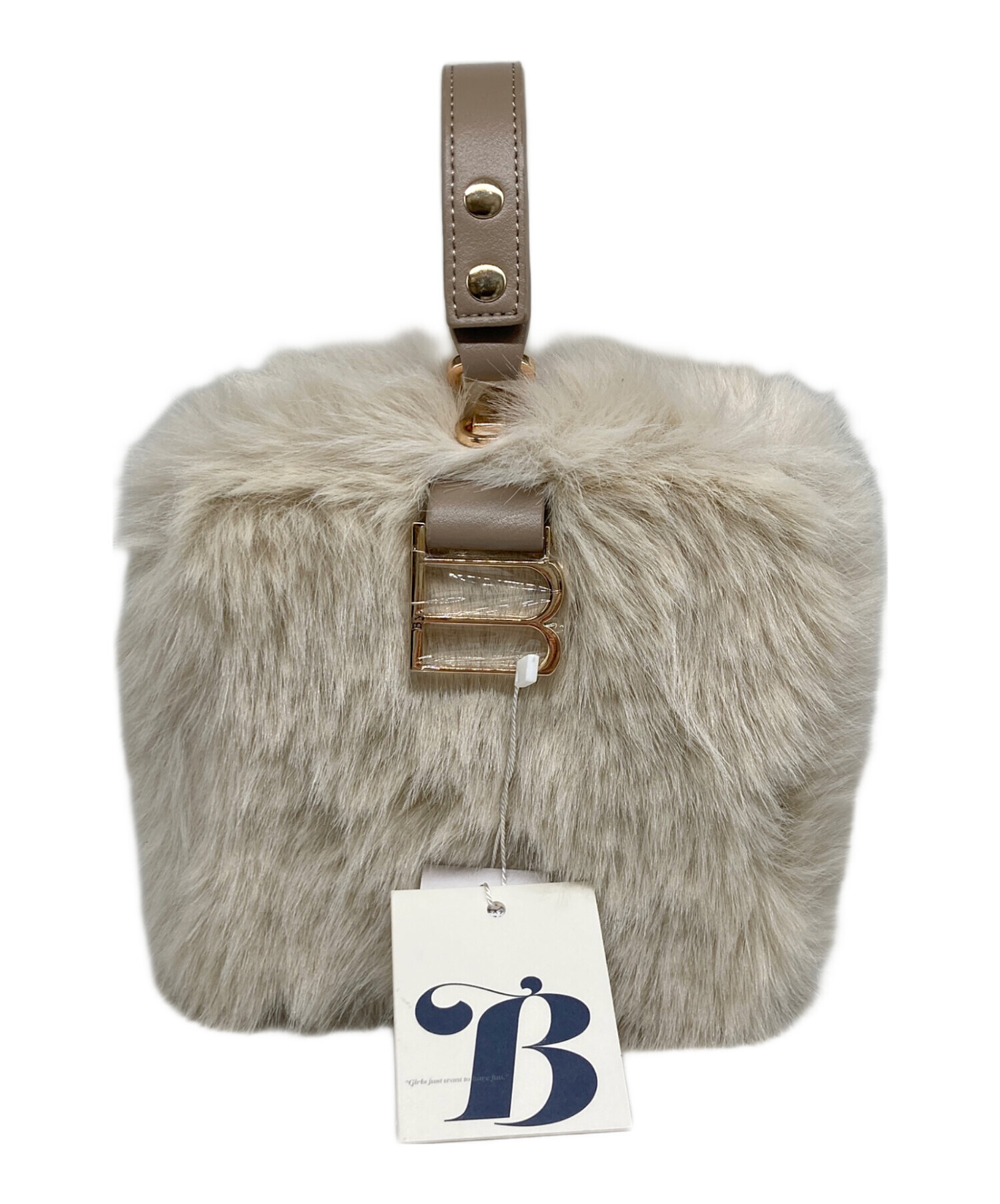 中古・古着通販】Bibiy. (ビビィ) B. FUR BOX BAG ベージュ 未使用品