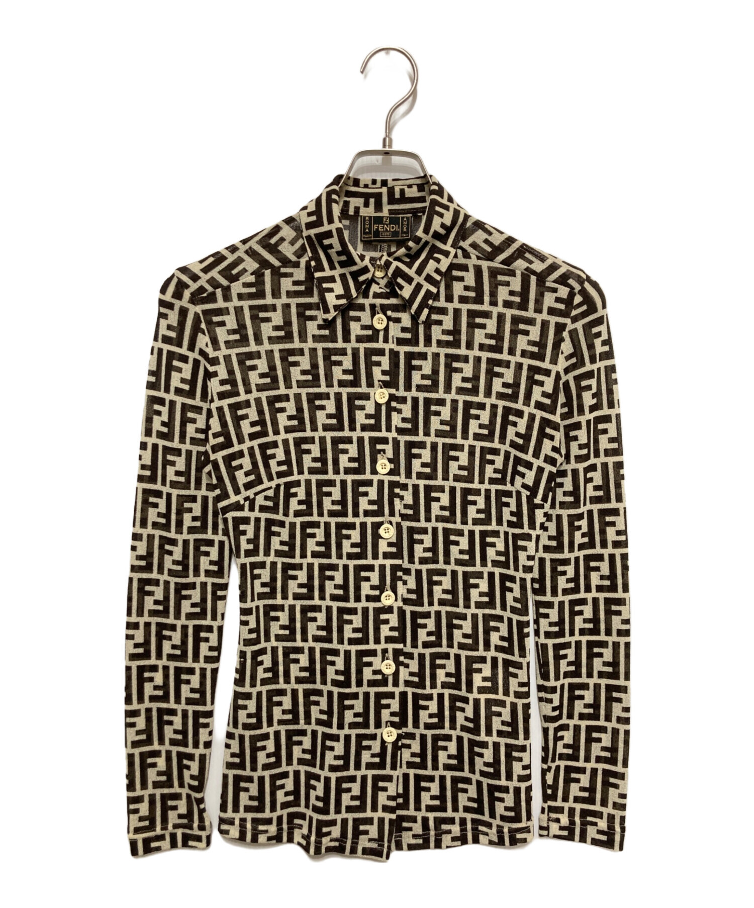 【FENDI】タンクトップ ズッカ柄　ヴィンテージ old fendi /ズッカ柄 ノースリーブ タンクトップ size:44 - メルカリ