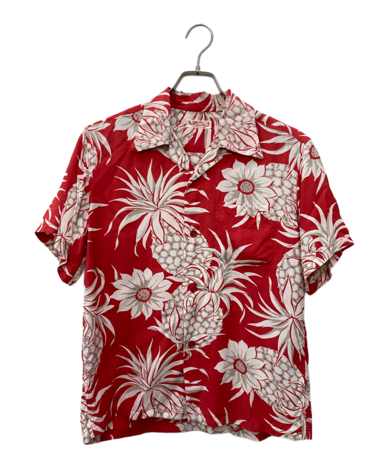 中古・古着通販】Sun Surf (サンサーフ) アロハシャツ レッド サイズ