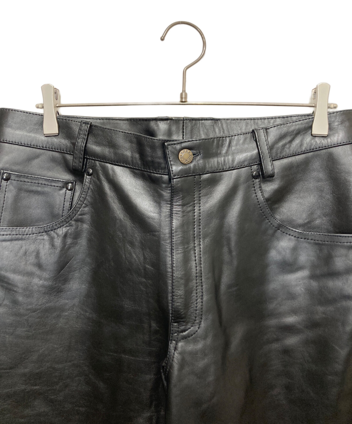 中古・古着通販】HORN WORKS (ホーンワークス) レザーパンツ ブラック