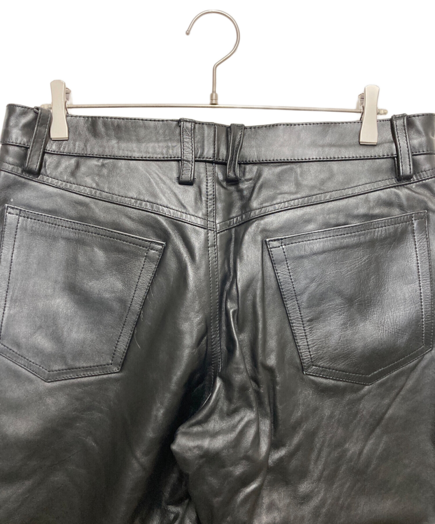 中古・古着通販】HORN WORKS (ホーンワークス) レザーパンツ ブラック