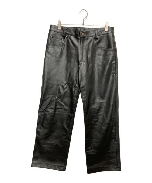 中古・古着通販】HORN WORKS (ホーンワークス) レザーパンツ ブラック