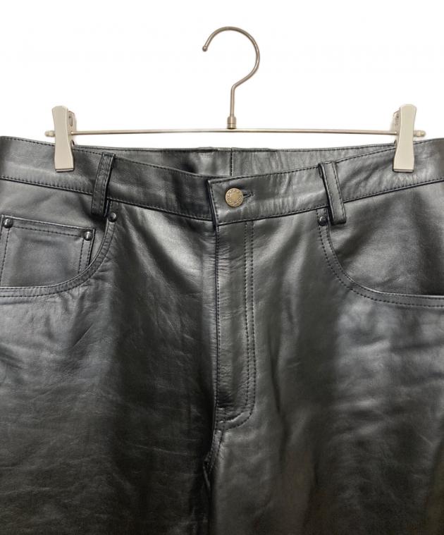 中古・古着通販】HORN WORKS (ホーンワークス) レザーパンツ ブラック