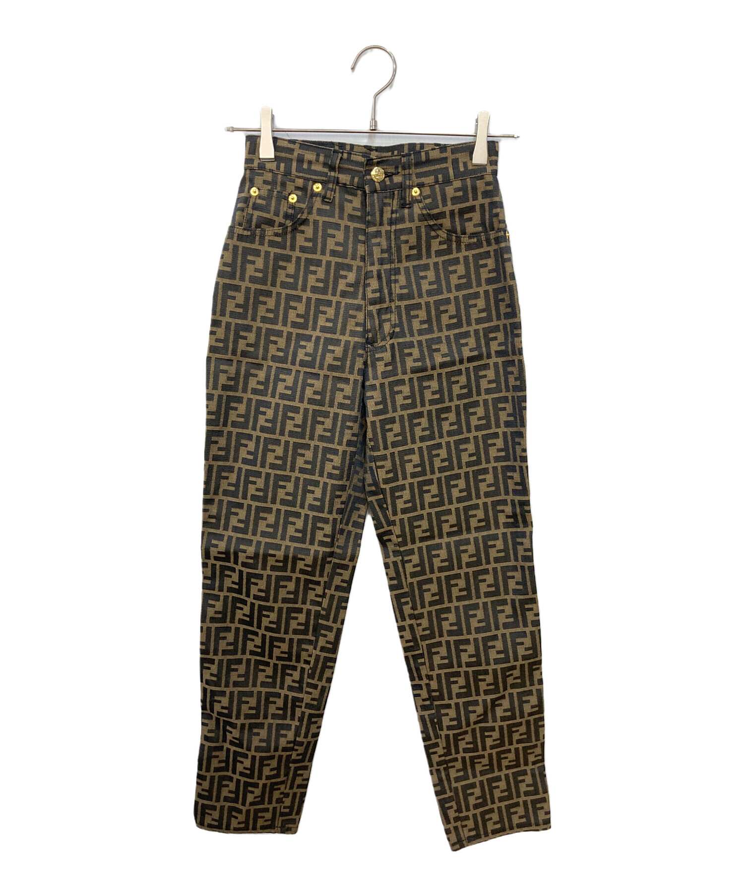 90s ヴィンテージ vintage FENDI フェンディ ズッカ柄 パンツ 中古・古着通販】FENDI (フェンディ) ズッカ柄パンツ ブラウン サイズ