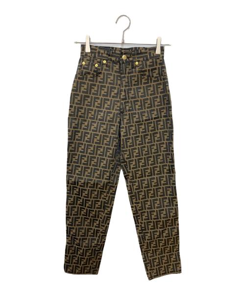 【値下げ中】90s FENDI ズッカ柄 パンツ　26インチ　40サイズ 中古・古着通販】FENDI (フェンディ) ズッカ柄パンツ ブラウン サイズ