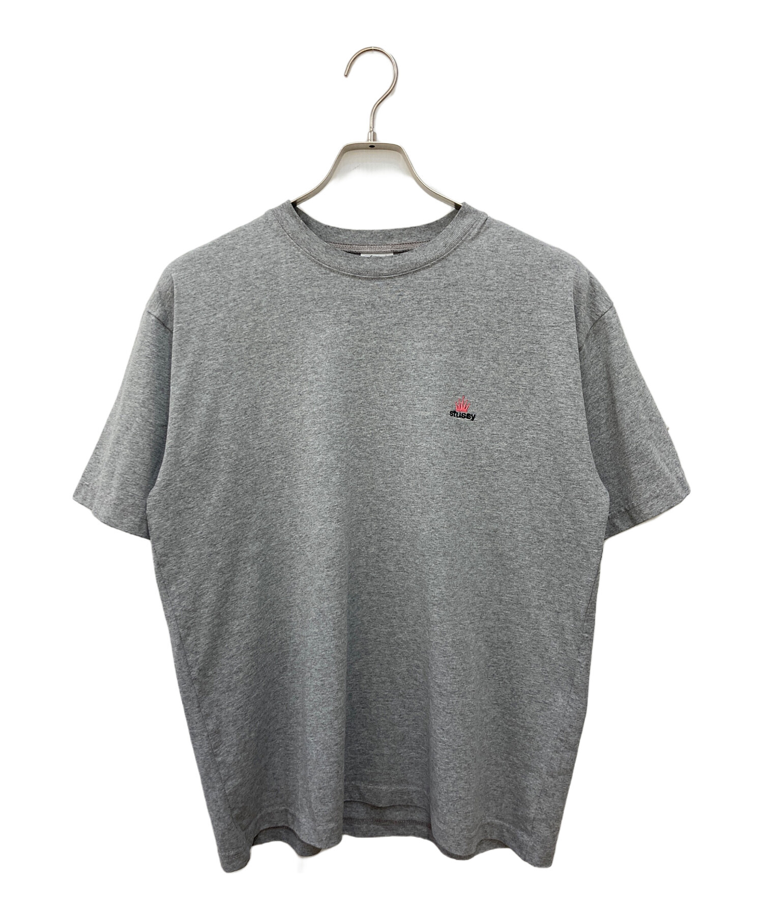 Stüssy ダークグレー ロゴ刺繍 シャツ Lサイズ 中古・古着通販】stussy (ステューシー) ワンポイントクラウン刺繍T
