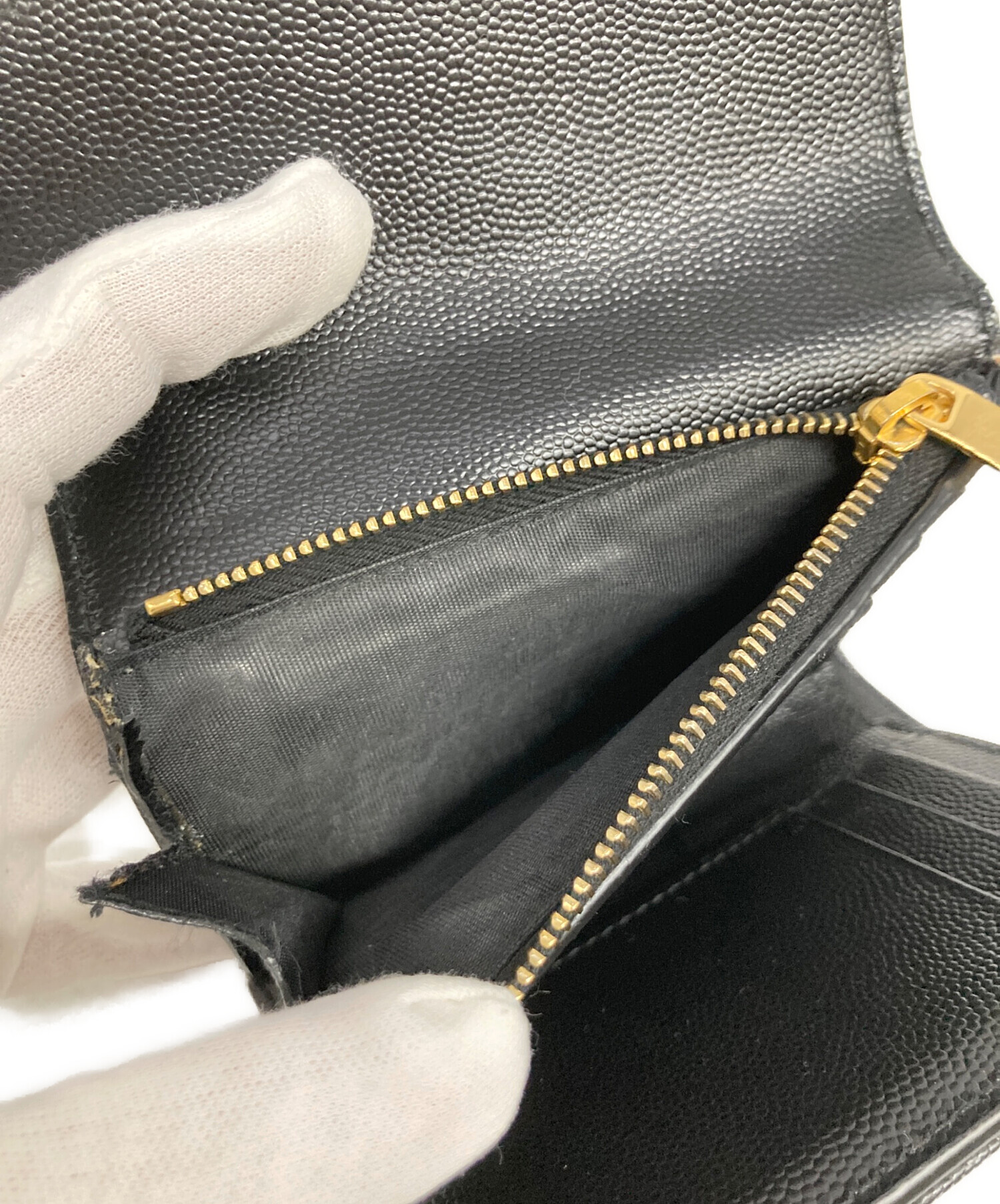 サンローラン･パリ モノグラム コンパクト スリーフォールド ウォレット  403943【Aランク】【中古】 SAINT LAURENT PARIS】サンローランパリ『YSL モノグラム コンパクト