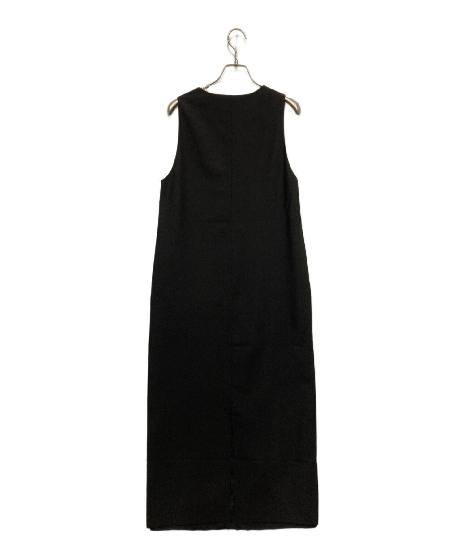 中古・古着通販】anuke (アンヌーク) Cutoff Vneck Onepiece ブラック 