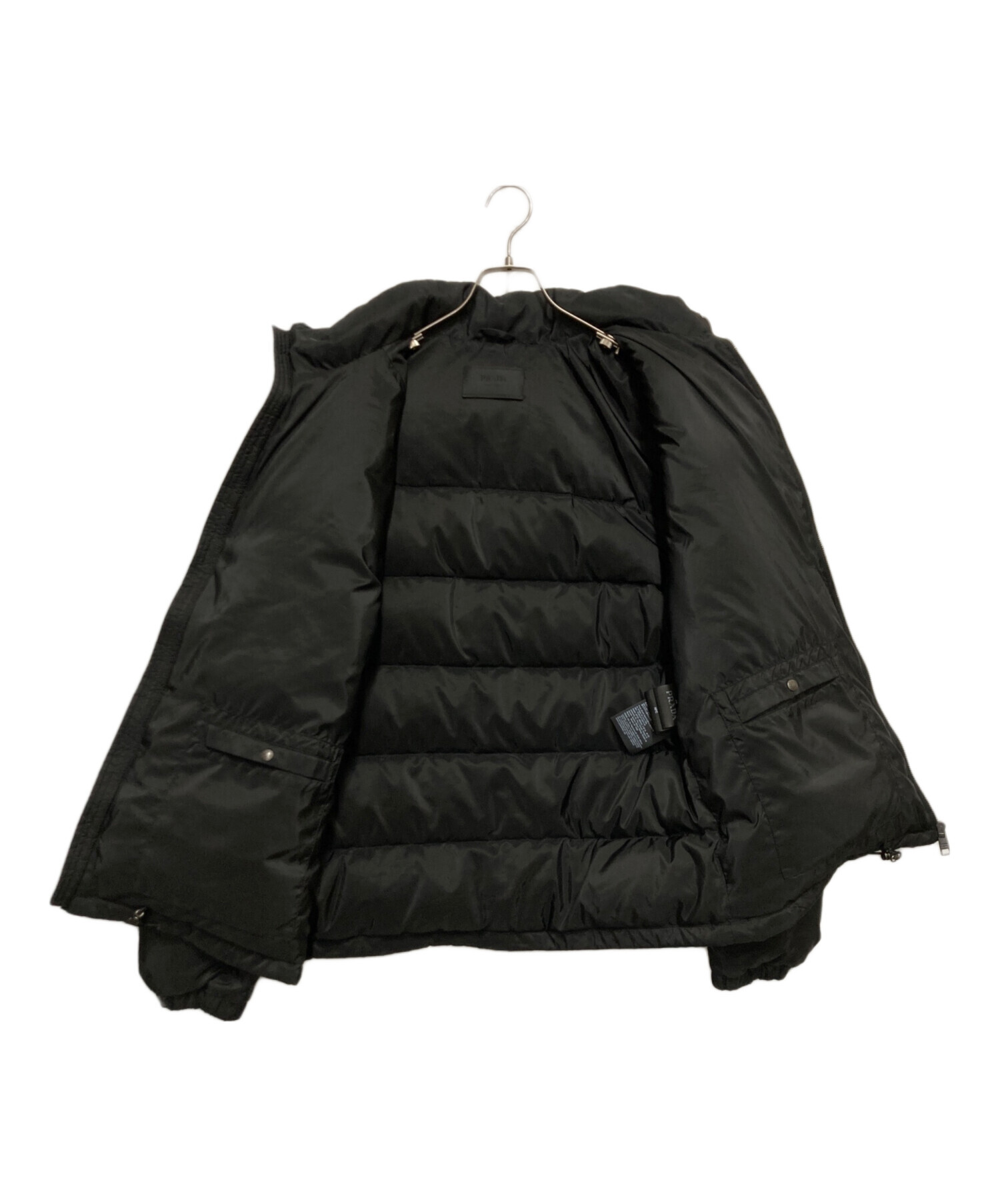 ム*ト様 prada プラダ ダウンジャケット ブラック プレート ロゴ 中古・古着通販】PRADA (プラダ) ロゴプレートダウンジャケット