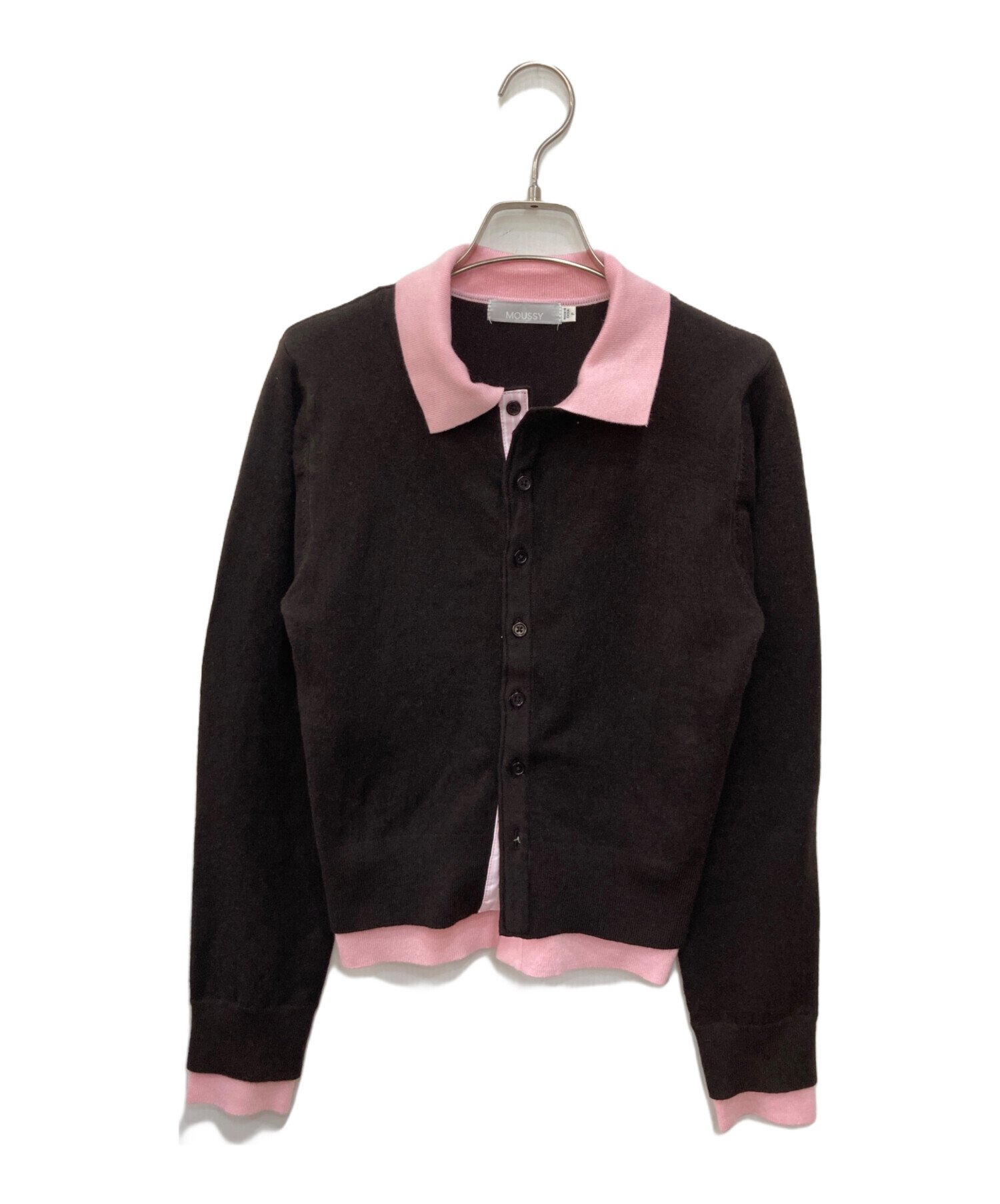 中古・古着通販】moussy (マウジー) DOUBLE LAYERED ニットシャツ