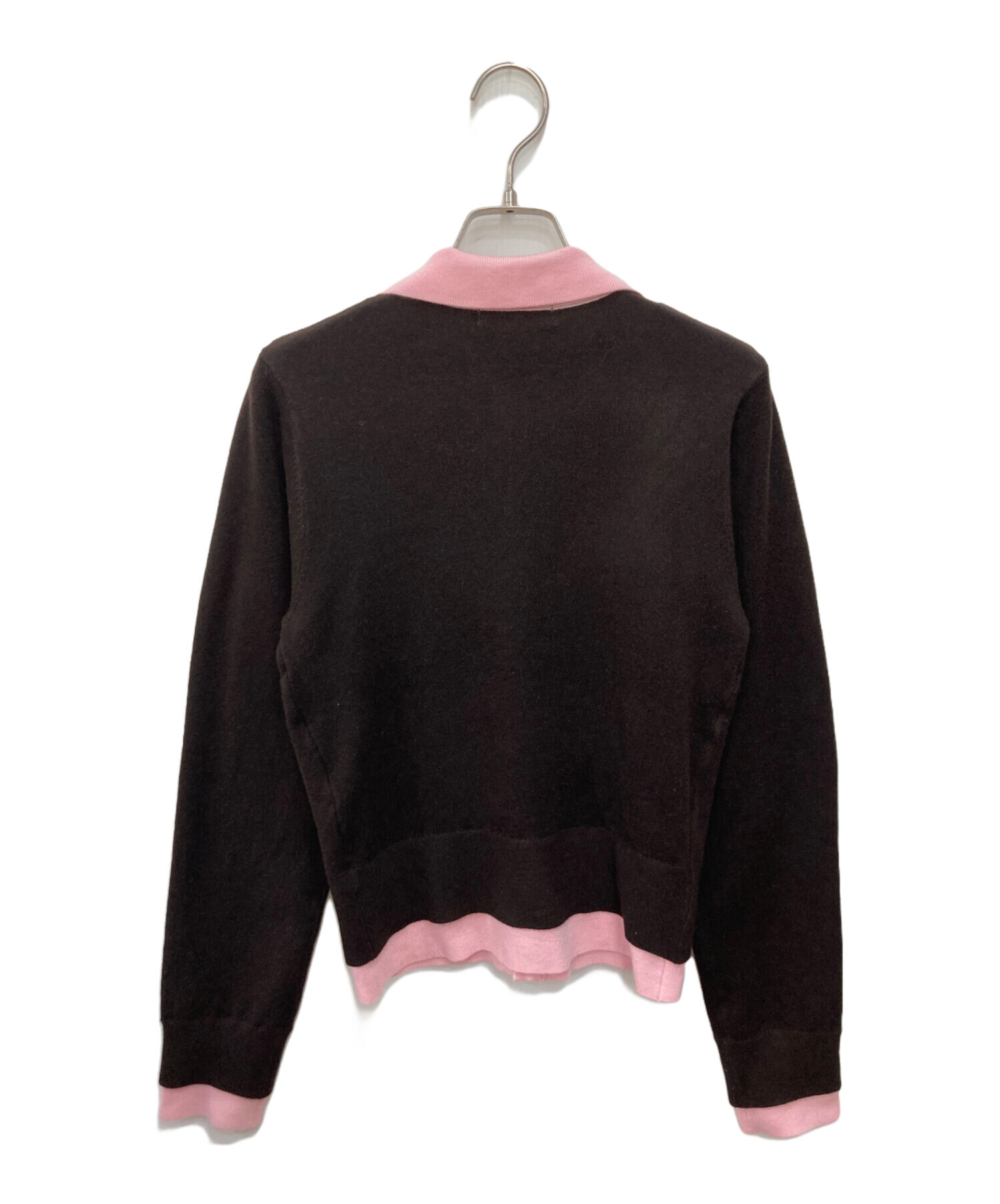 moussy マウジー ブラウン ピンク カーディガン 長袖 中古・古着通販】moussy (マウジー) DOUBLE LAYERED ニットシャツ
