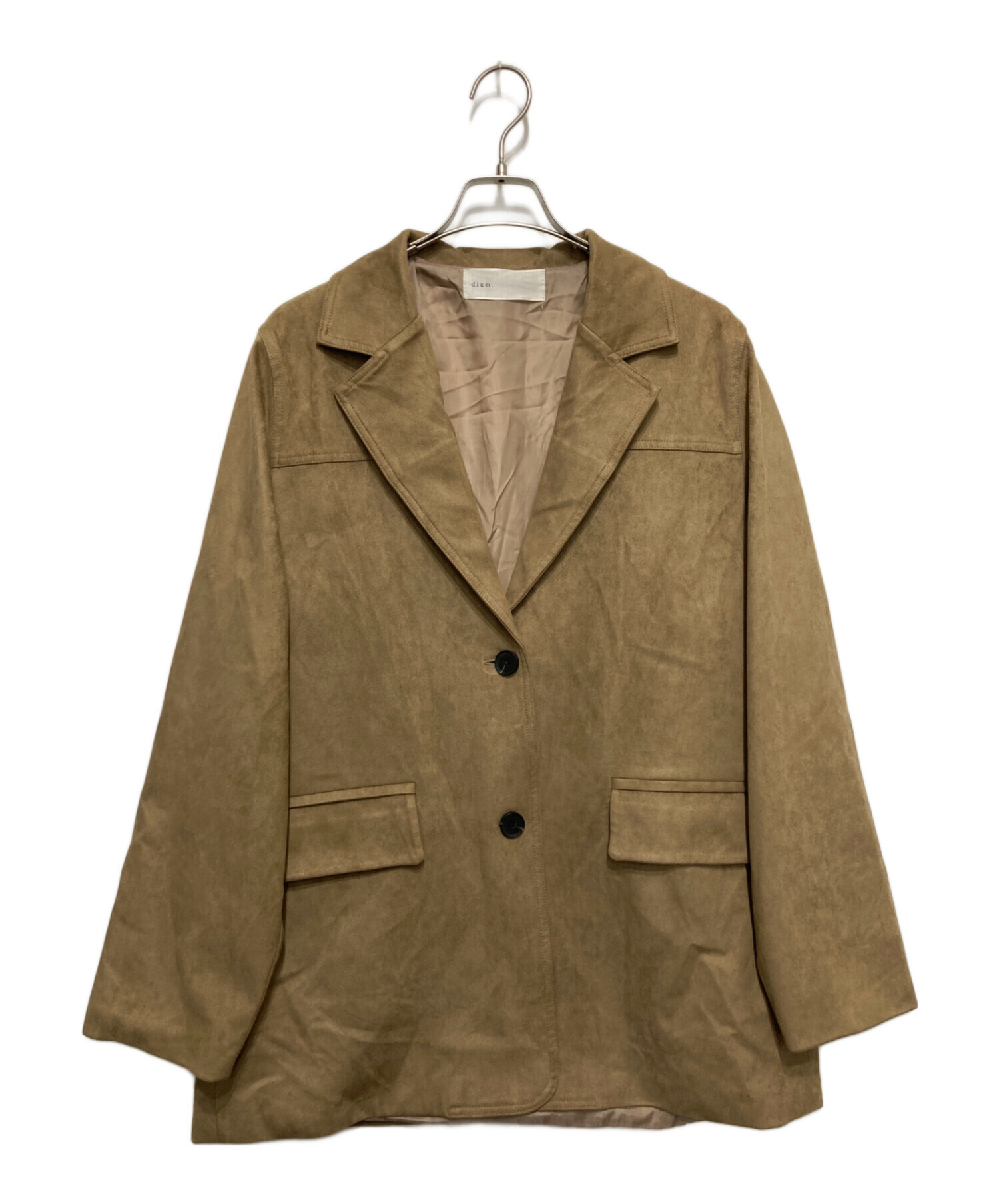 dium ディム　ジャケット　新品未使用 中古・古着通販】dium (-) Fake Suede Jacket ベージュ サイズ:FREE