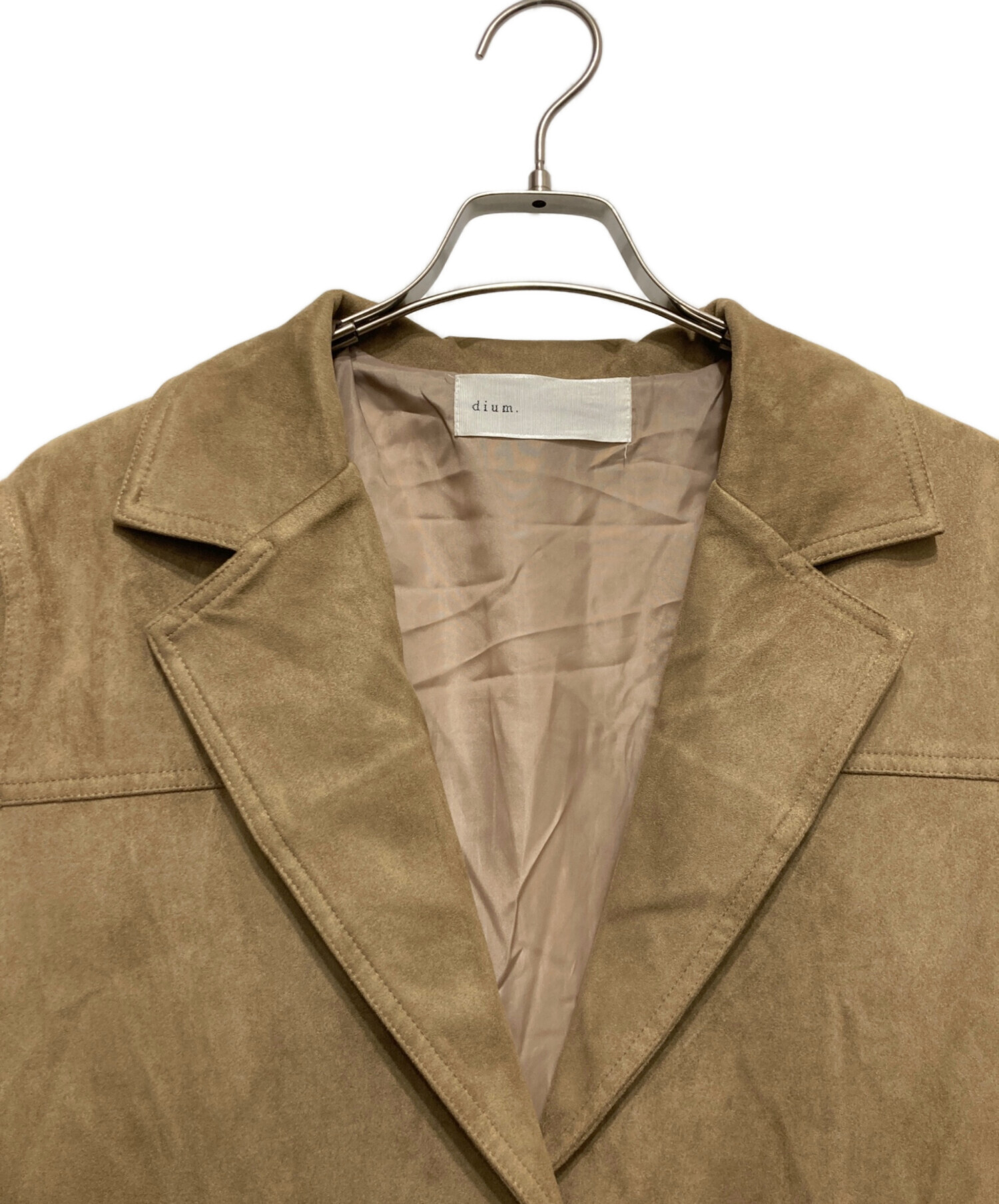 dium ディム　ジャケット　新品未使用 中古・古着通販】dium (-) Fake Suede Jacket ベージュ サイズ:FREE