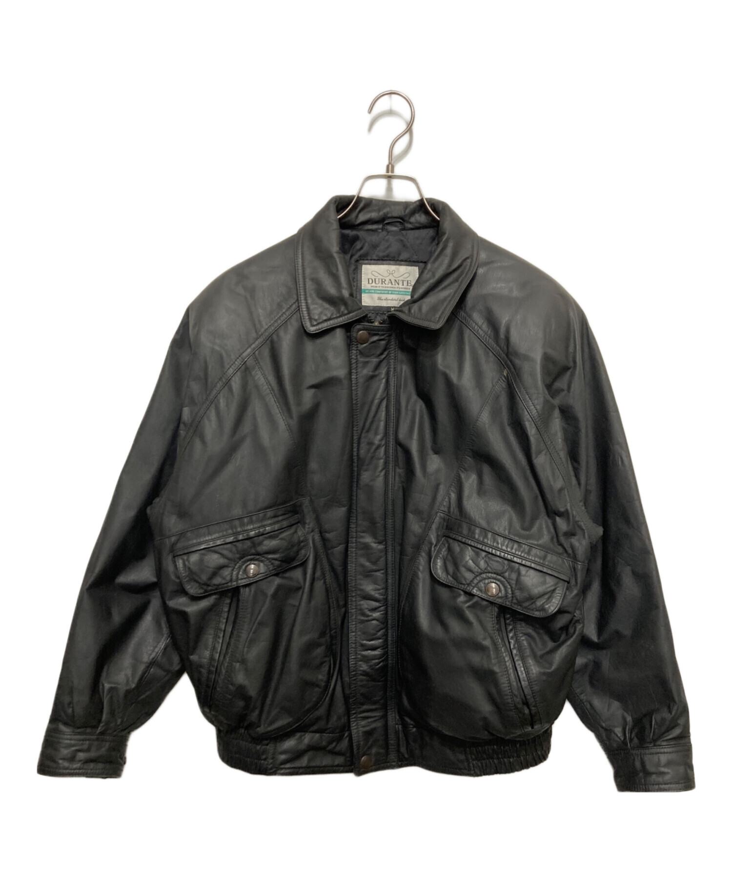 中古・古着通販】durante (デュランテ) レザージャケット ブラック