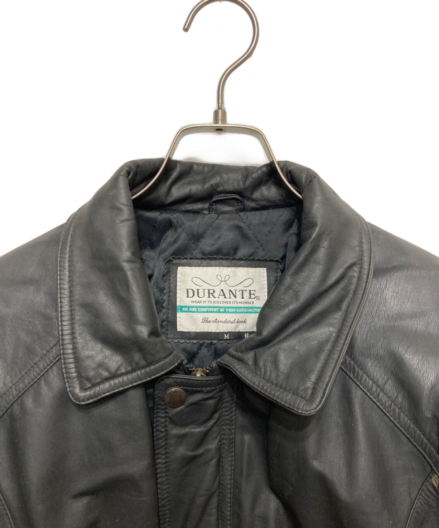 中古・古着通販】durante (デュランテ) レザージャケット ブラック